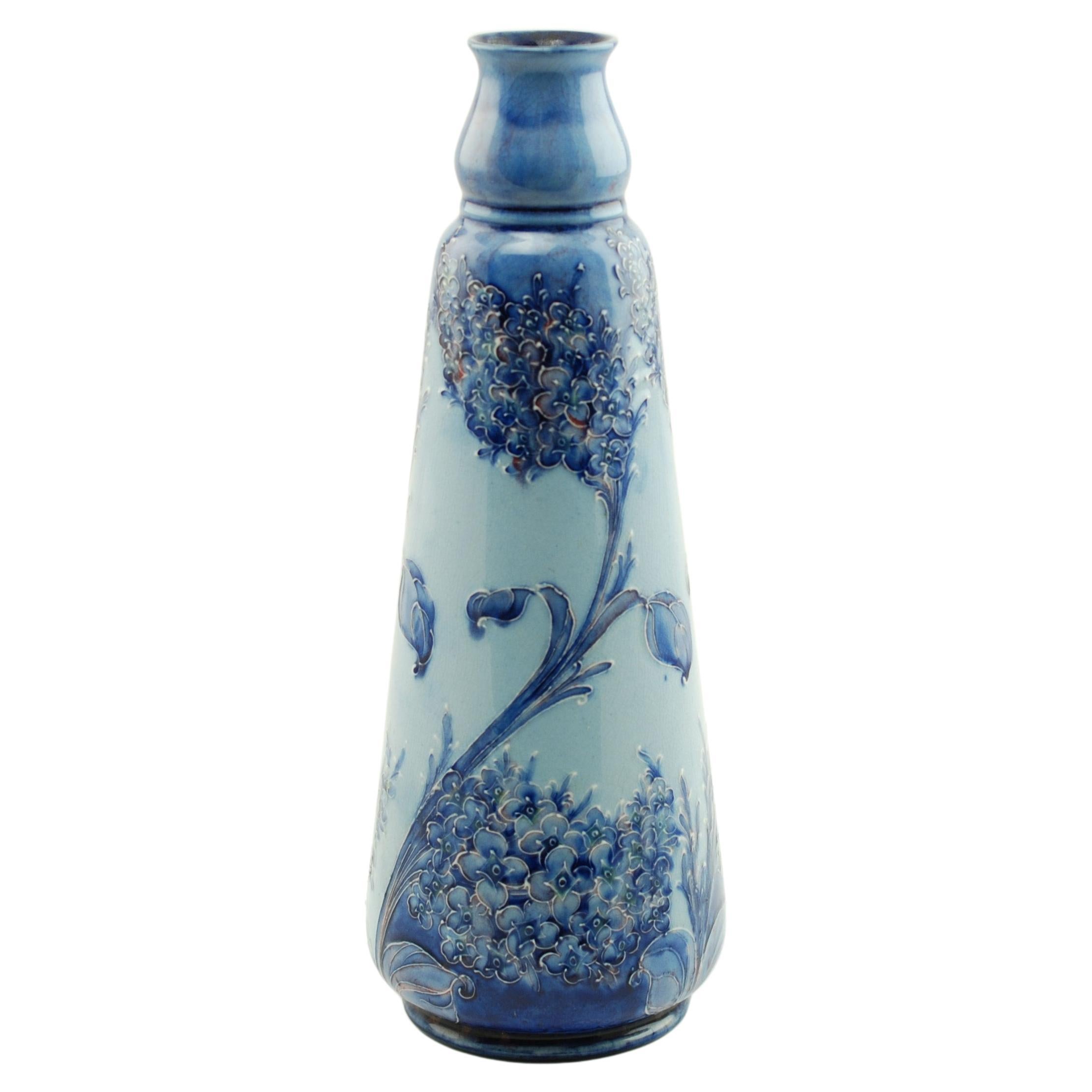 Early William Moorcroft for James Macintyre Blue Florian Ware Vase Lilac Pattern