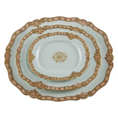 Chamberlain & Co. Worcester Five-Piece Graduated Platter Set, Registered 1846