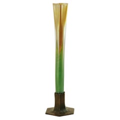 Early 20th Century Tiffany & Co Favrile Glass Bud Vase with Bronze Base