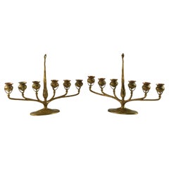 Antique 19th Century Tiffany Studios Gilt Bronze Branch Form Candelabra