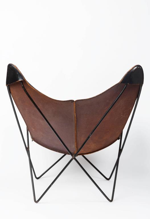 Leather Butterfly Chair by FerrariHardoy for Knoll For Sale at