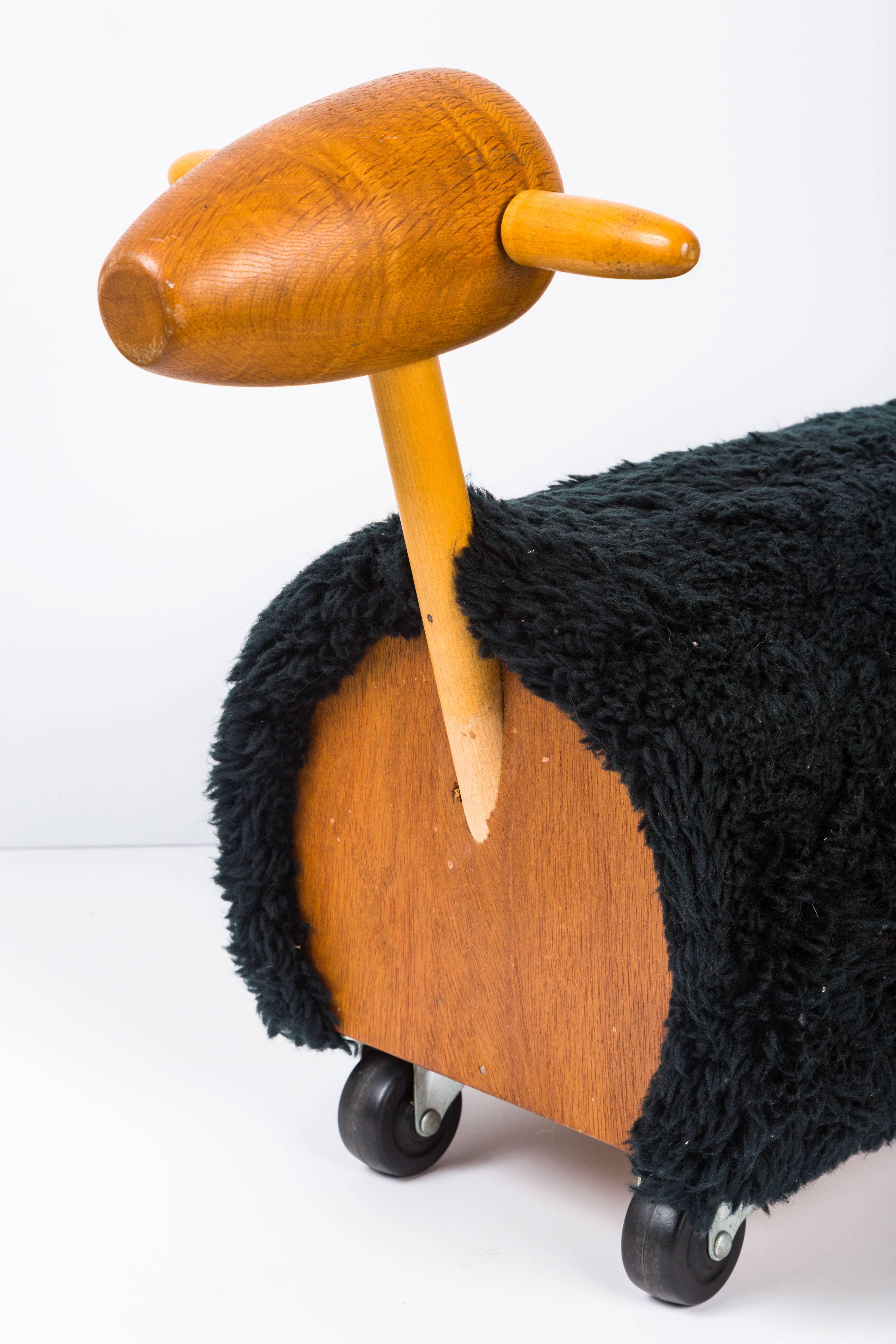 Mid-20th Century Wood and Wool Sheep by Creative Playthings