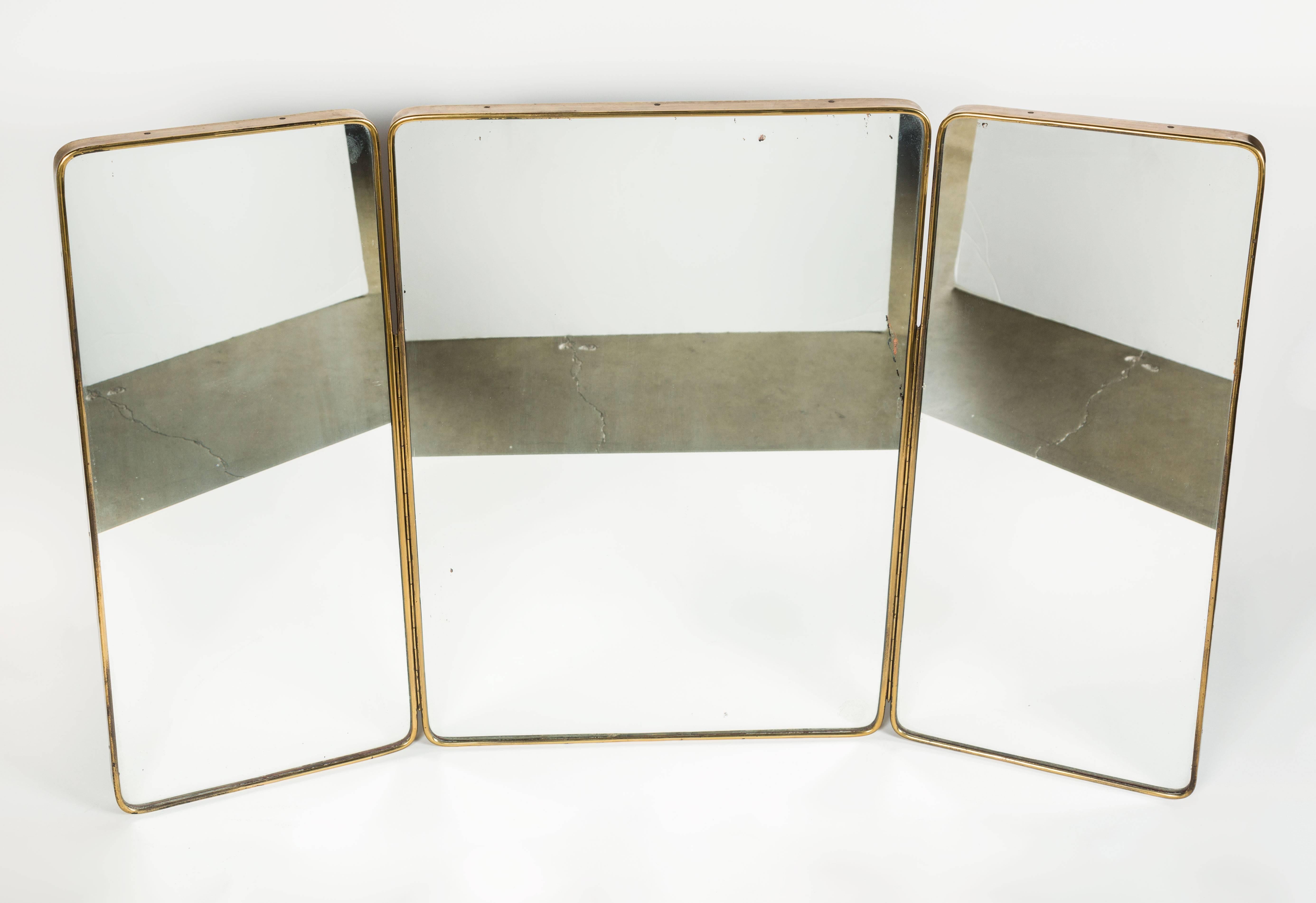 gold folding mirror