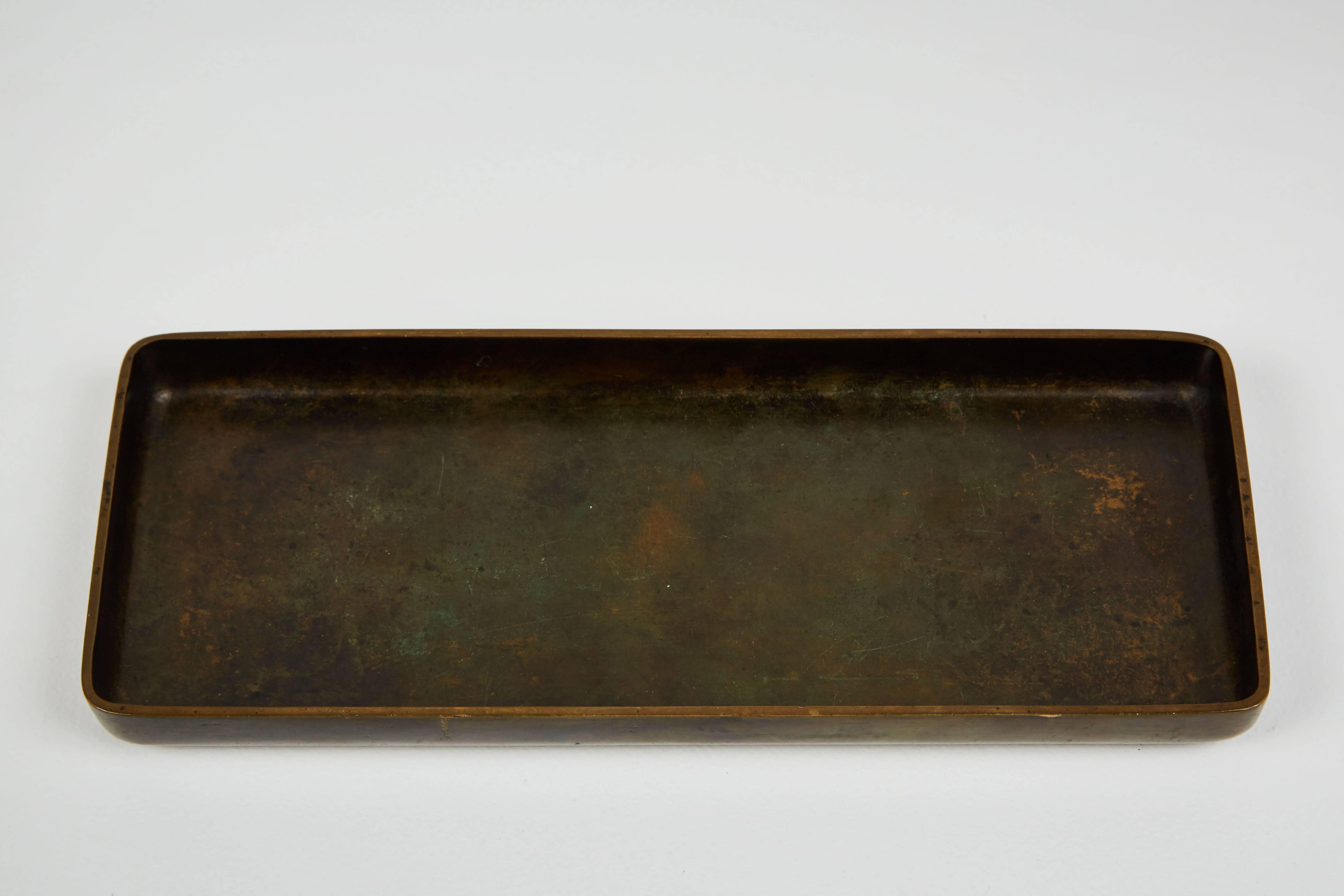 Mid-20th Century Patined Bronze Tray by Just Andersen