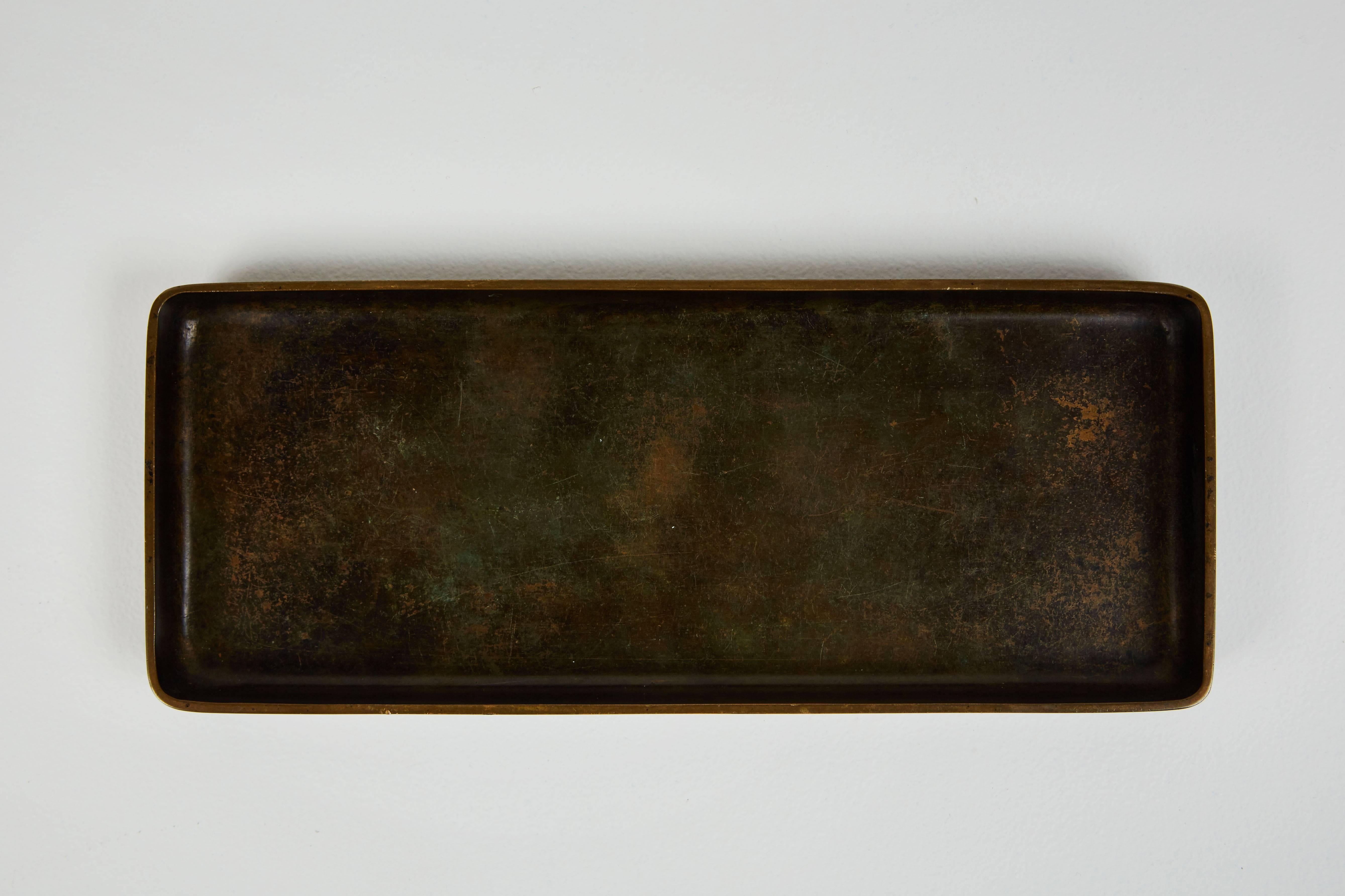 Danish Patined Bronze Tray by Just Andersen
