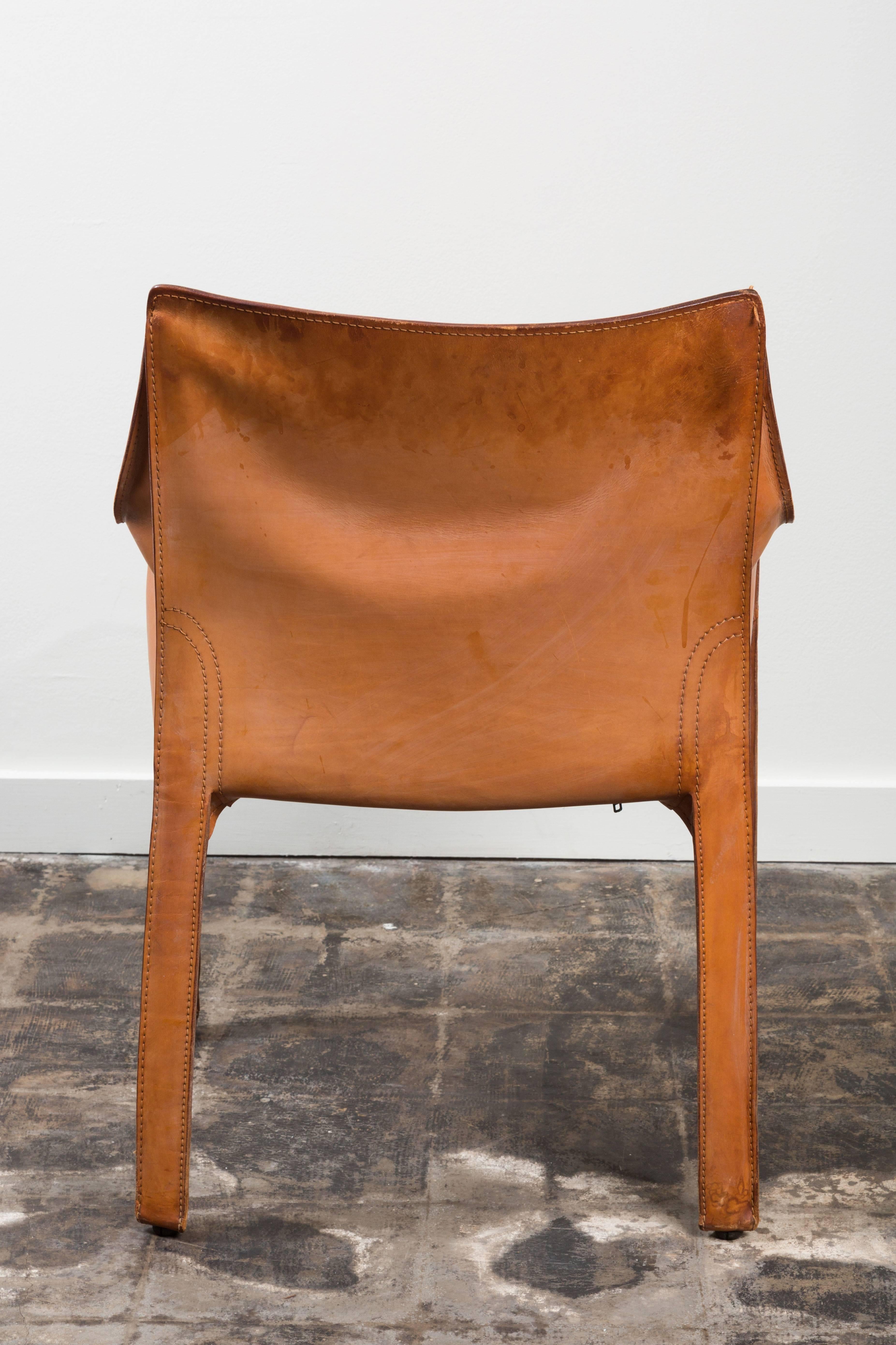 Set of Eight Leather Cab Chairs by Mario Bellini 2