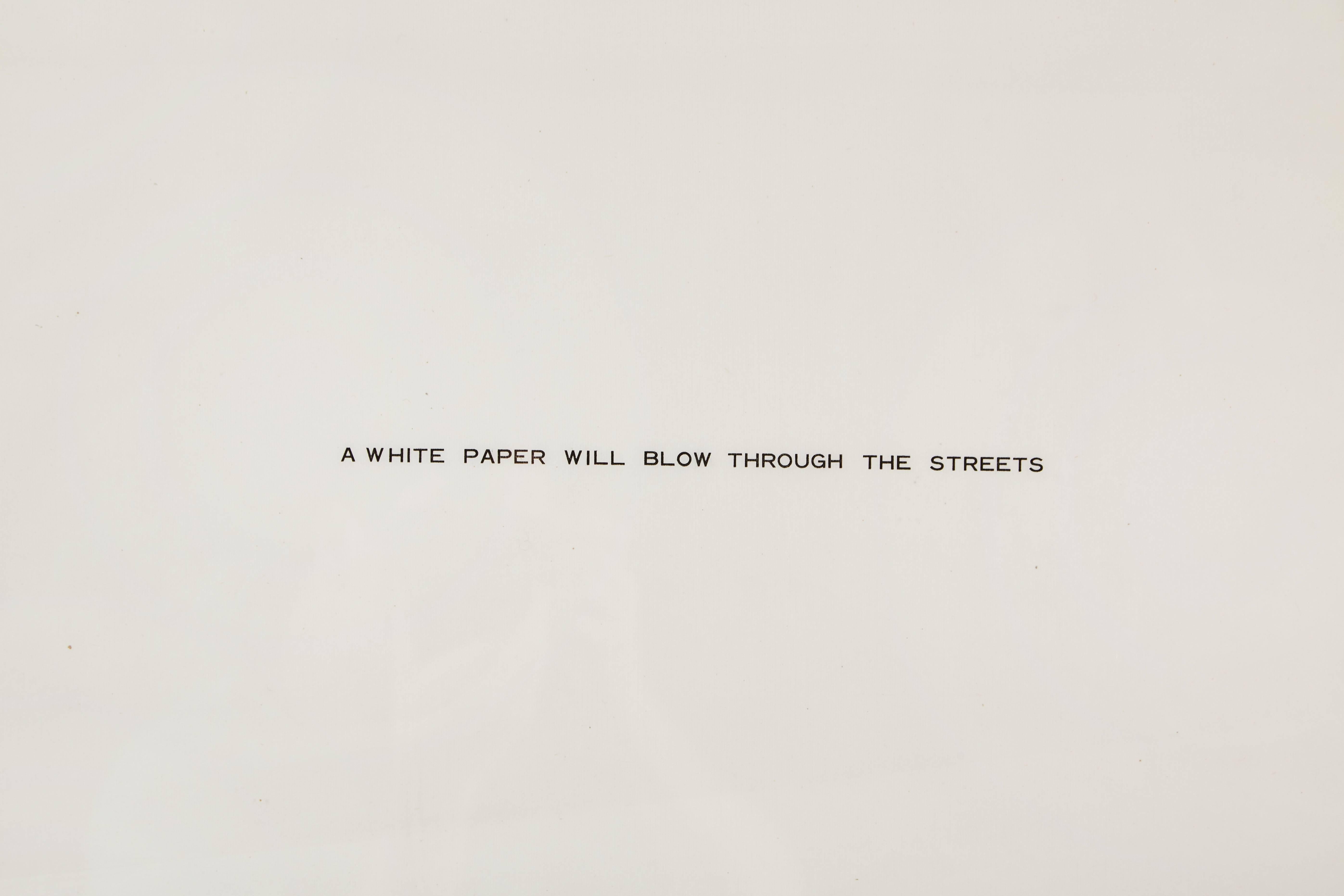 White Paper Will Blow through the Streets by James Lee Byars In Excellent Condition In Los Angeles, CA