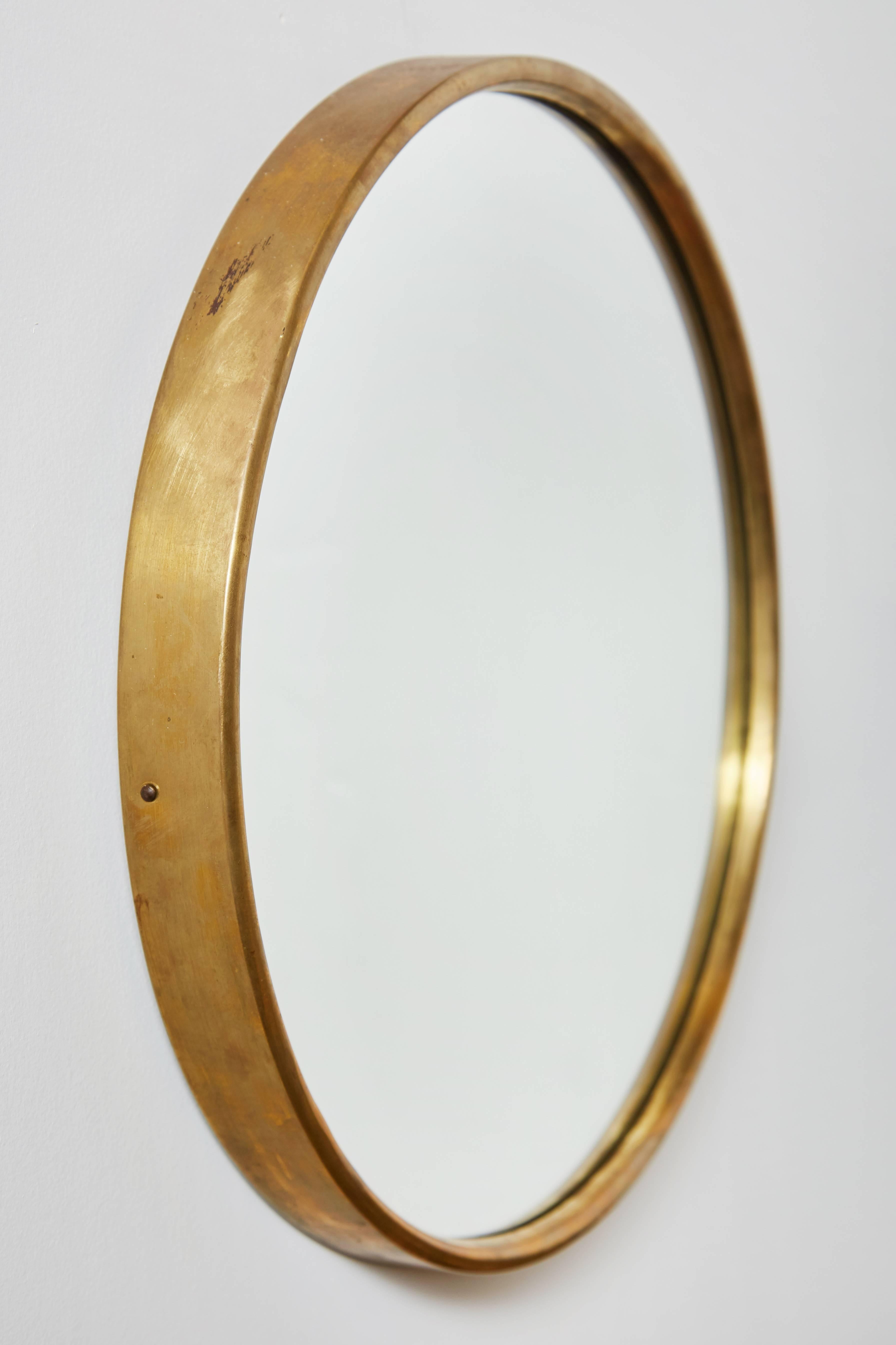 Unique Pair of Italian Brass Mirrors 1