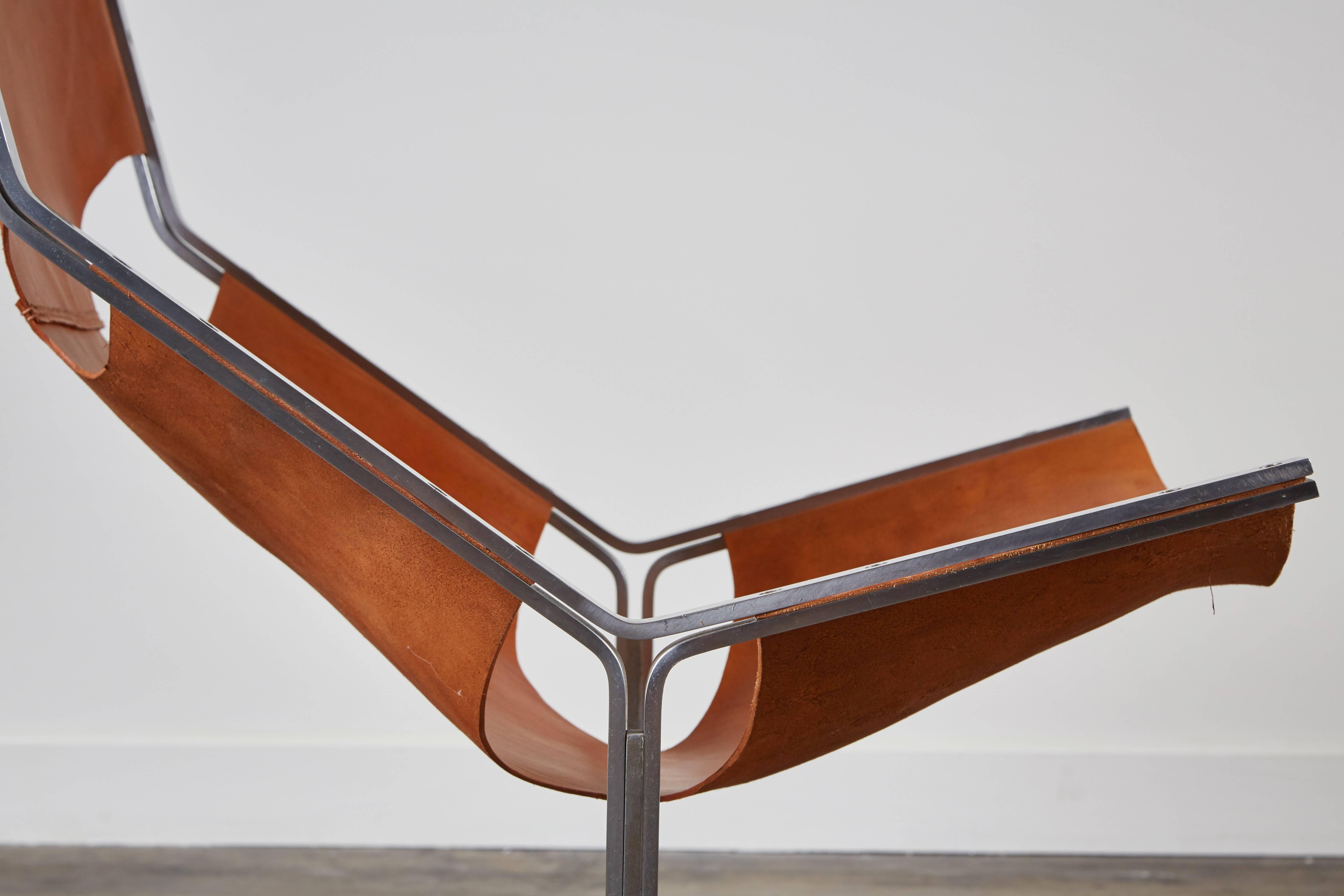 Dutch Rare Leather Lounge Chair by A. Polak