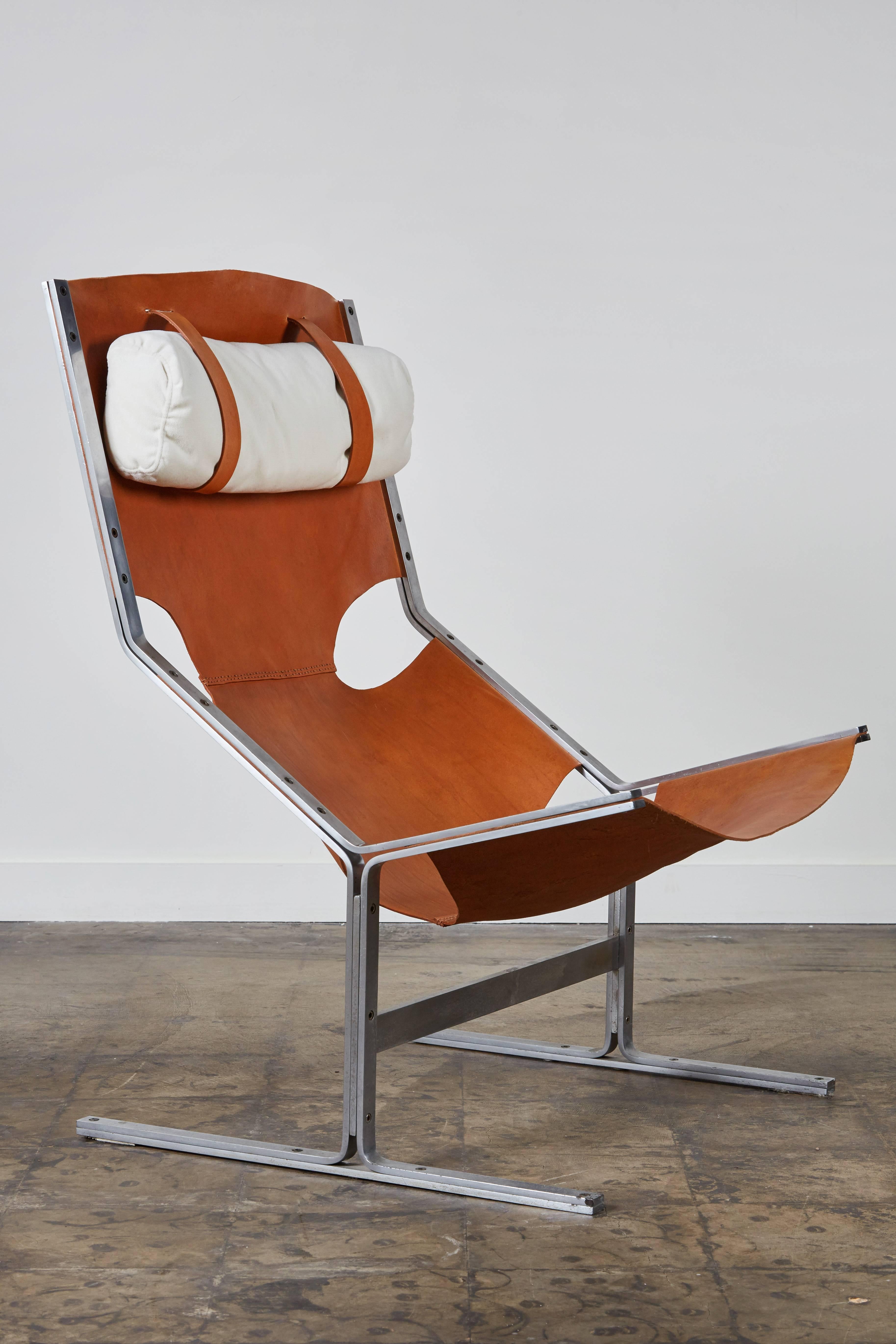 Rare Leather Lounge Chair by A. Polak In Excellent Condition In Los Angeles, CA