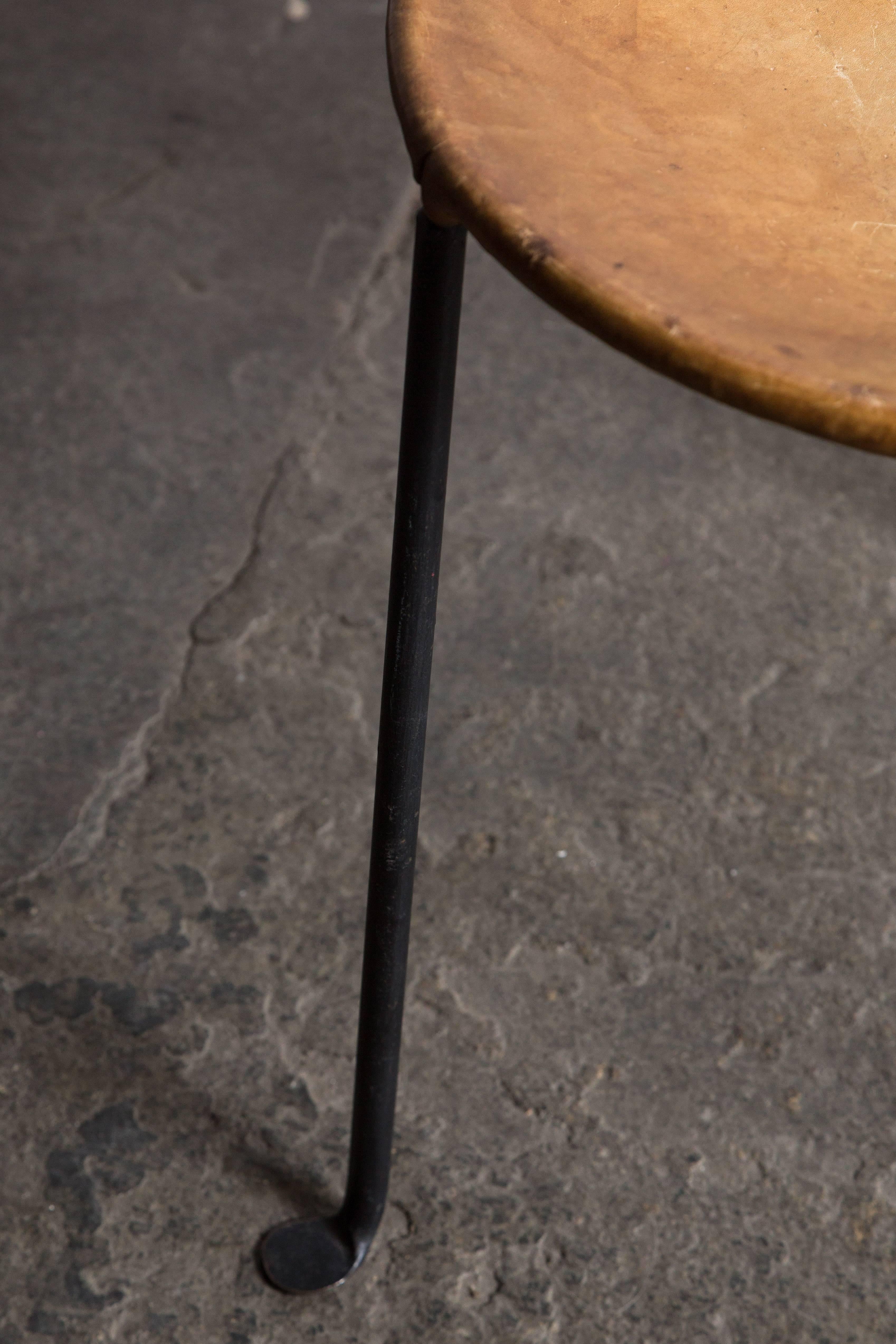 Iron and Leather Stool by Lila Swift and Donald Monell 1