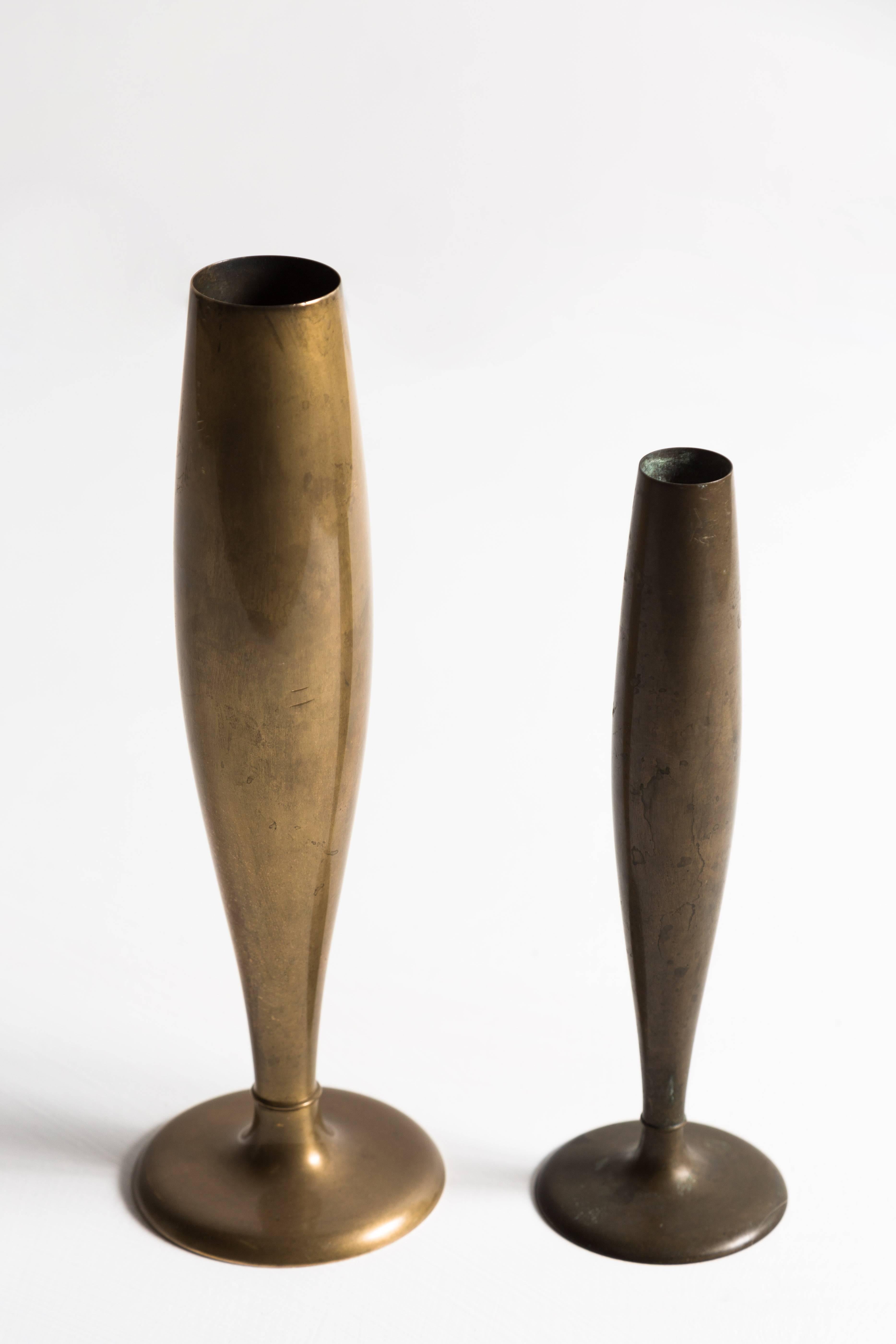 Scandinavian Modern Bronze Bud Vases