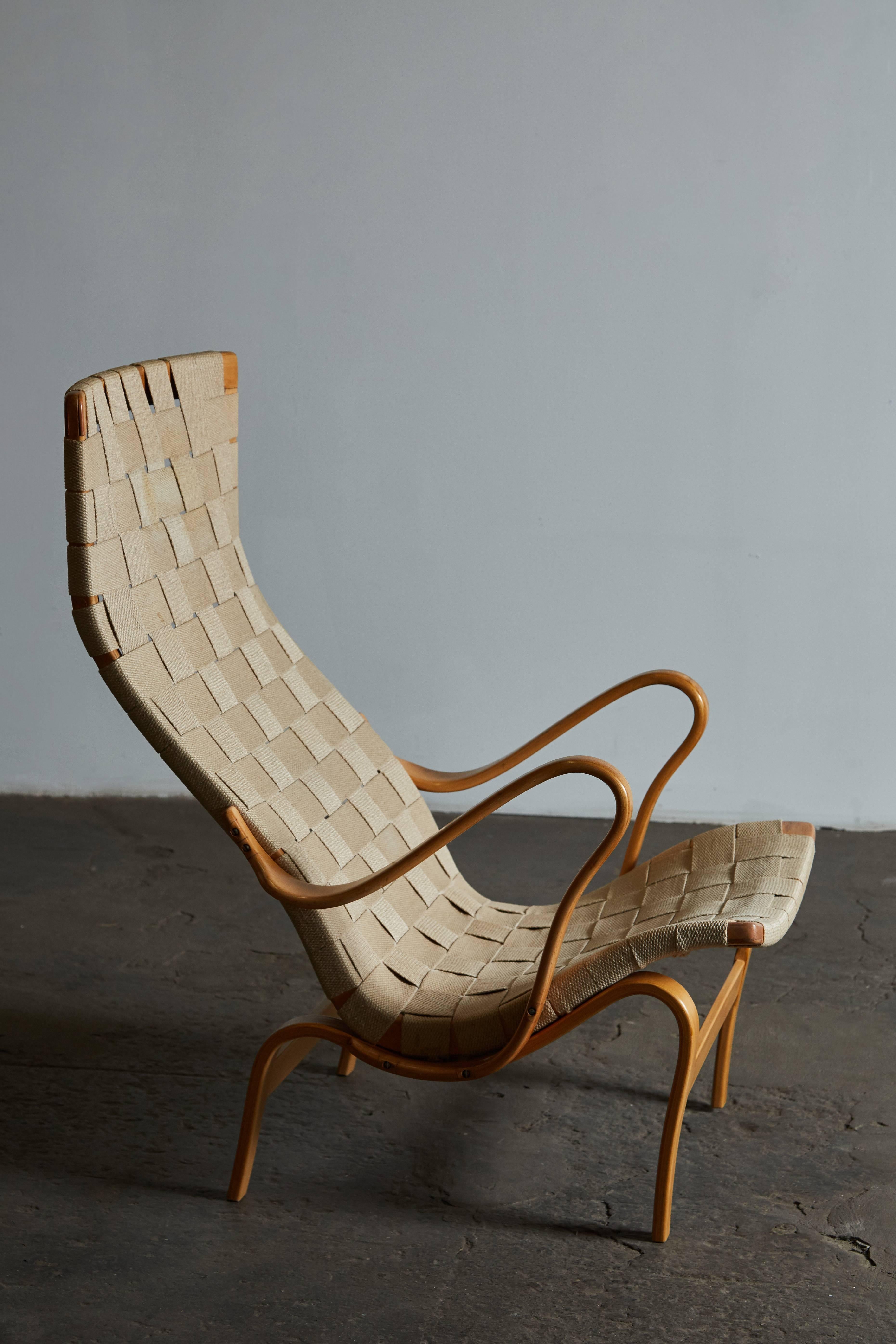 Swedish Pair of Pernilla Lounge Chairs by Bruno Mathsson