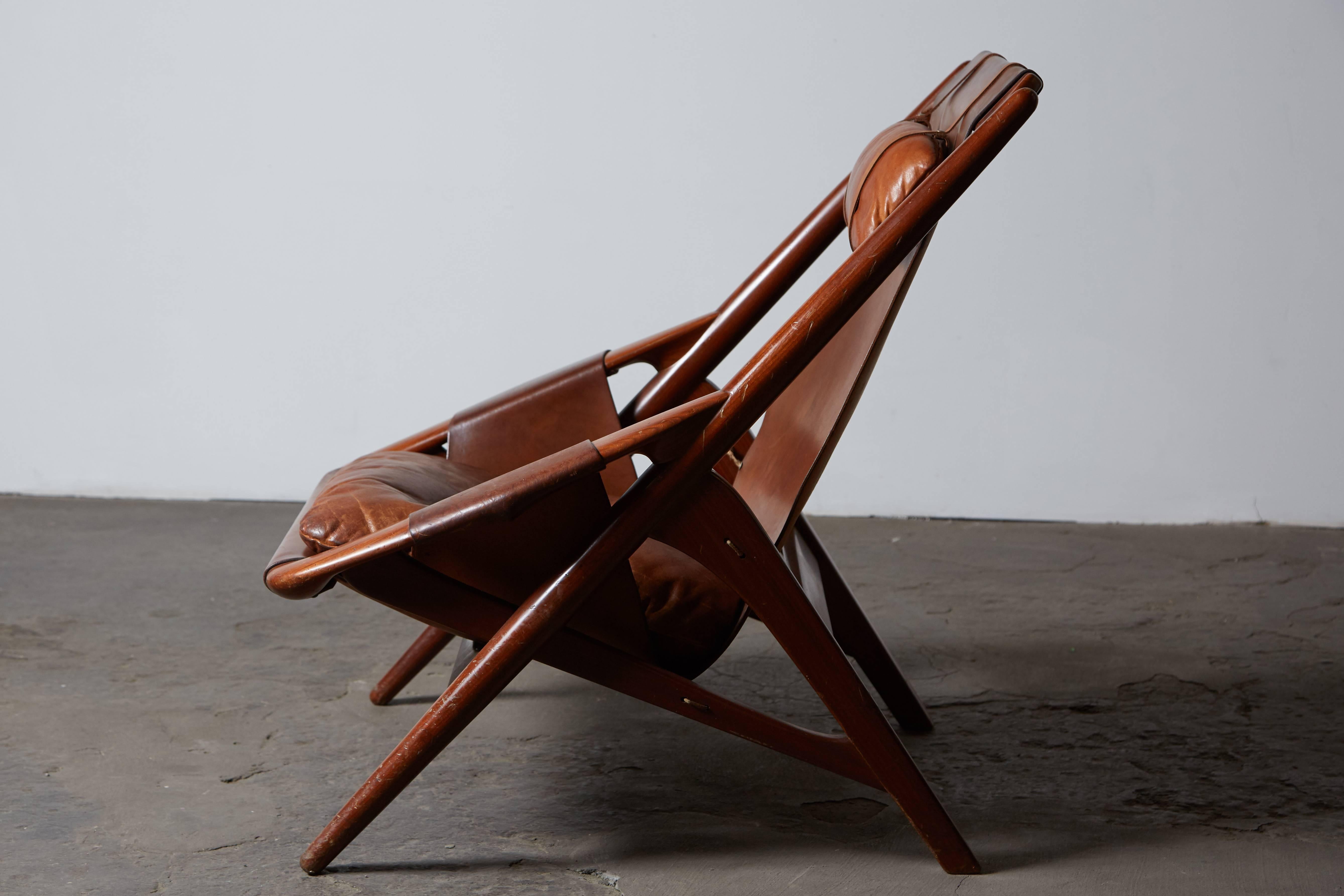 Italian Leather Lounge Chair by W.D. Andersag