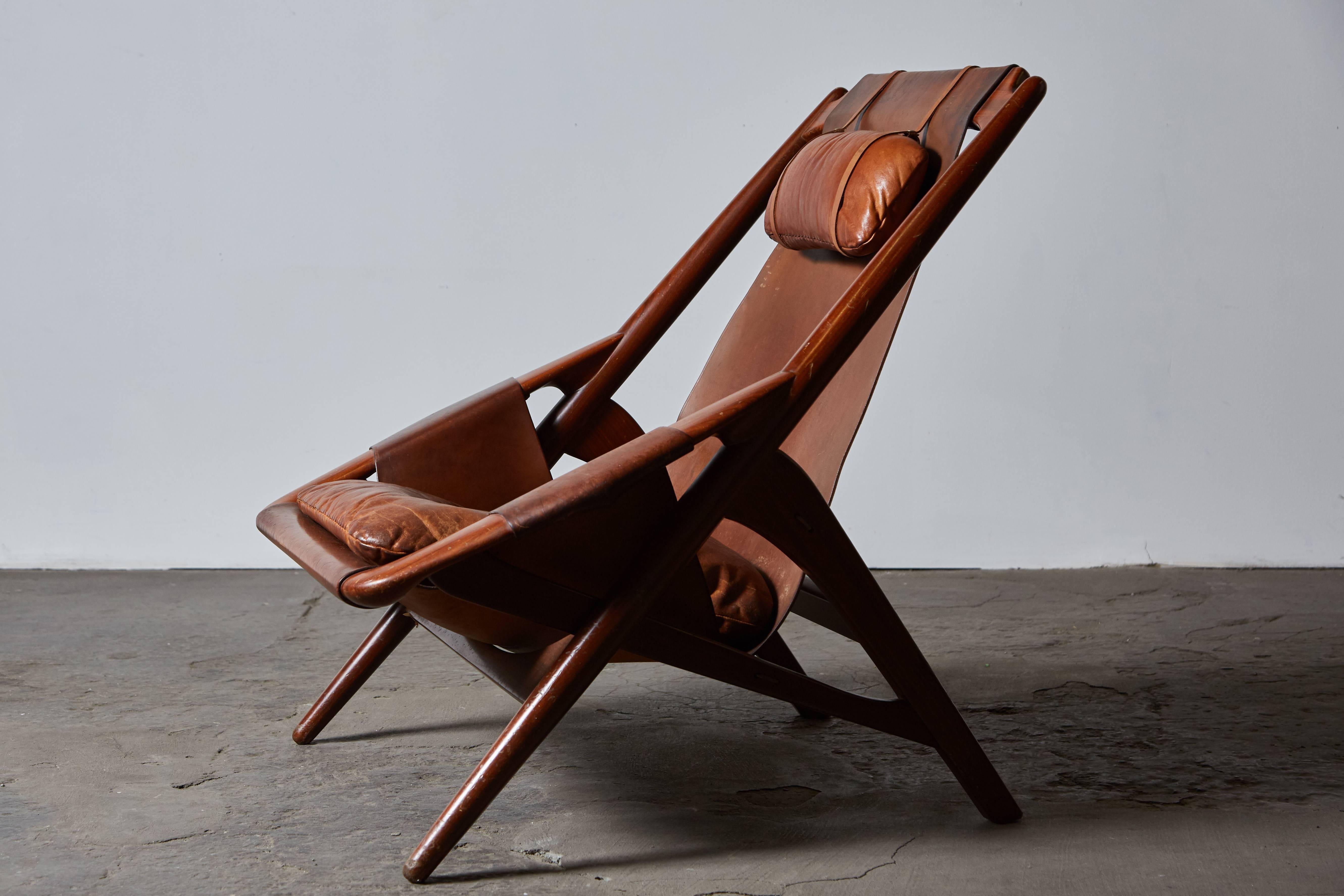 Modern Leather Lounge Chair by W.D. Andersag