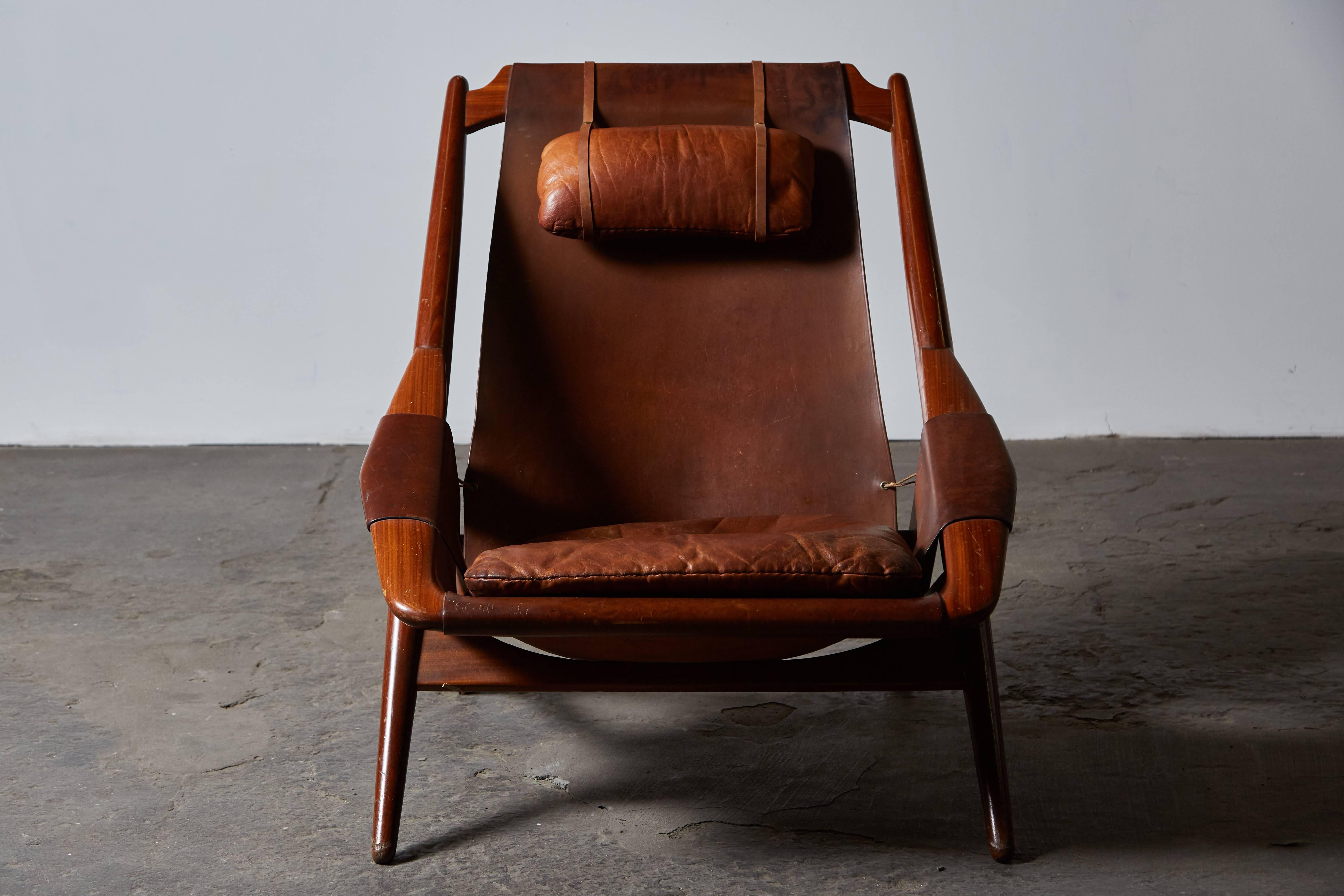 Leather Lounge Chair by W.D. Andersag In Excellent Condition In Los Angeles, CA