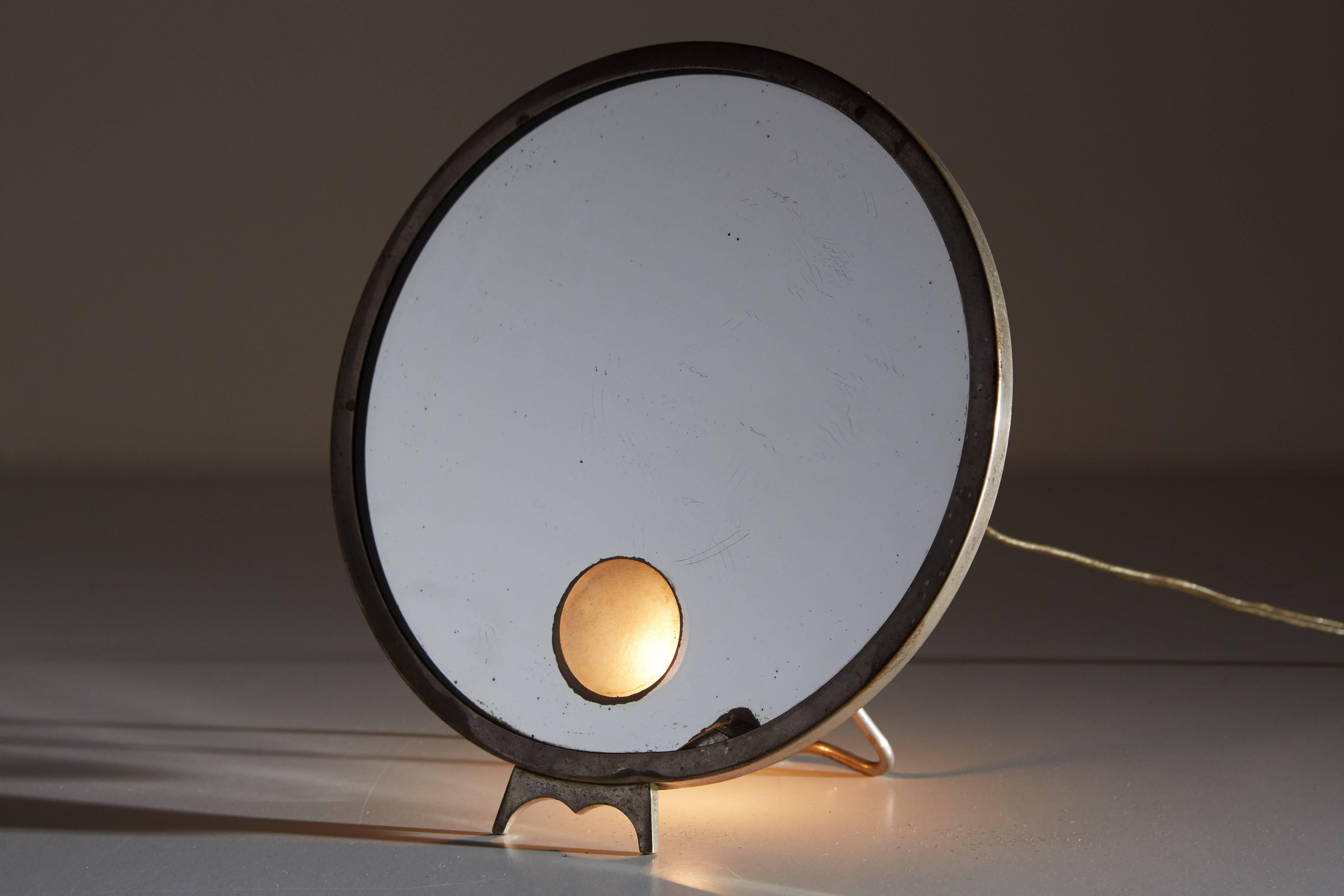 Pair of French Illuminated Vanity Mirrors by Brot In Excellent Condition In Los Angeles, CA