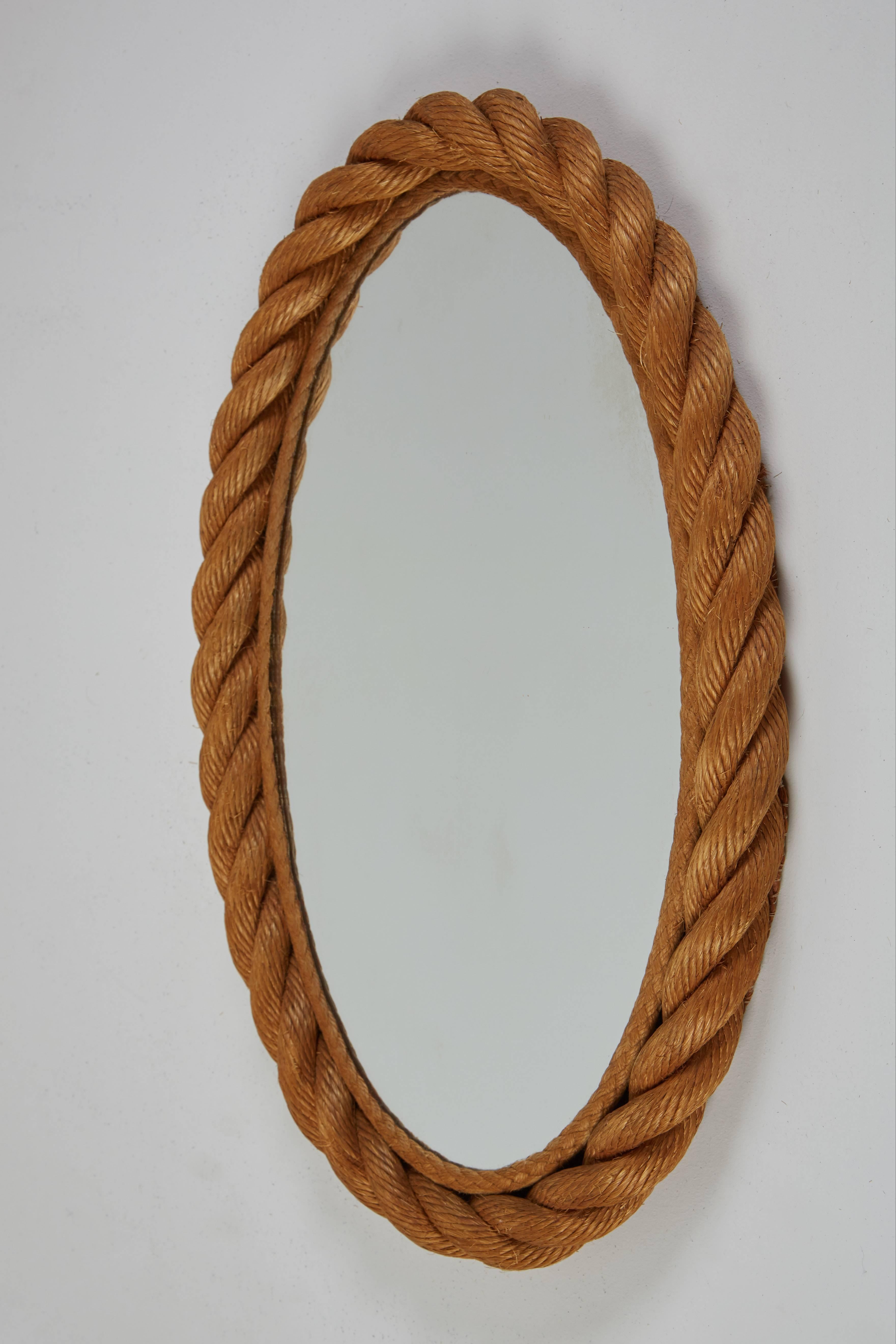 Oval Rope Mirror by Adrien Audoux and Frida Minet In Excellent Condition In Los Angeles, CA