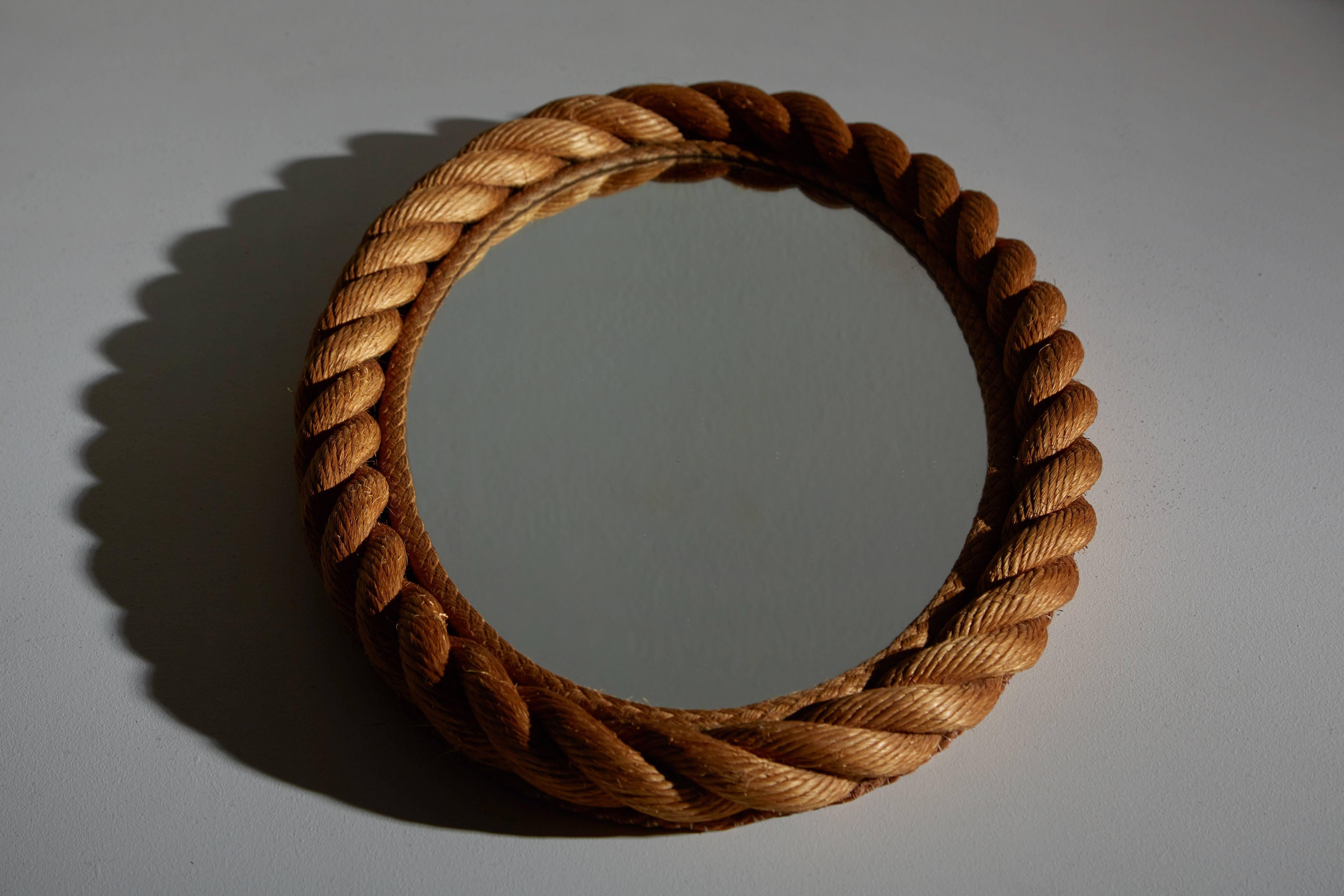 French Oval Rope Mirror by Adrien Audoux and Frida Minet