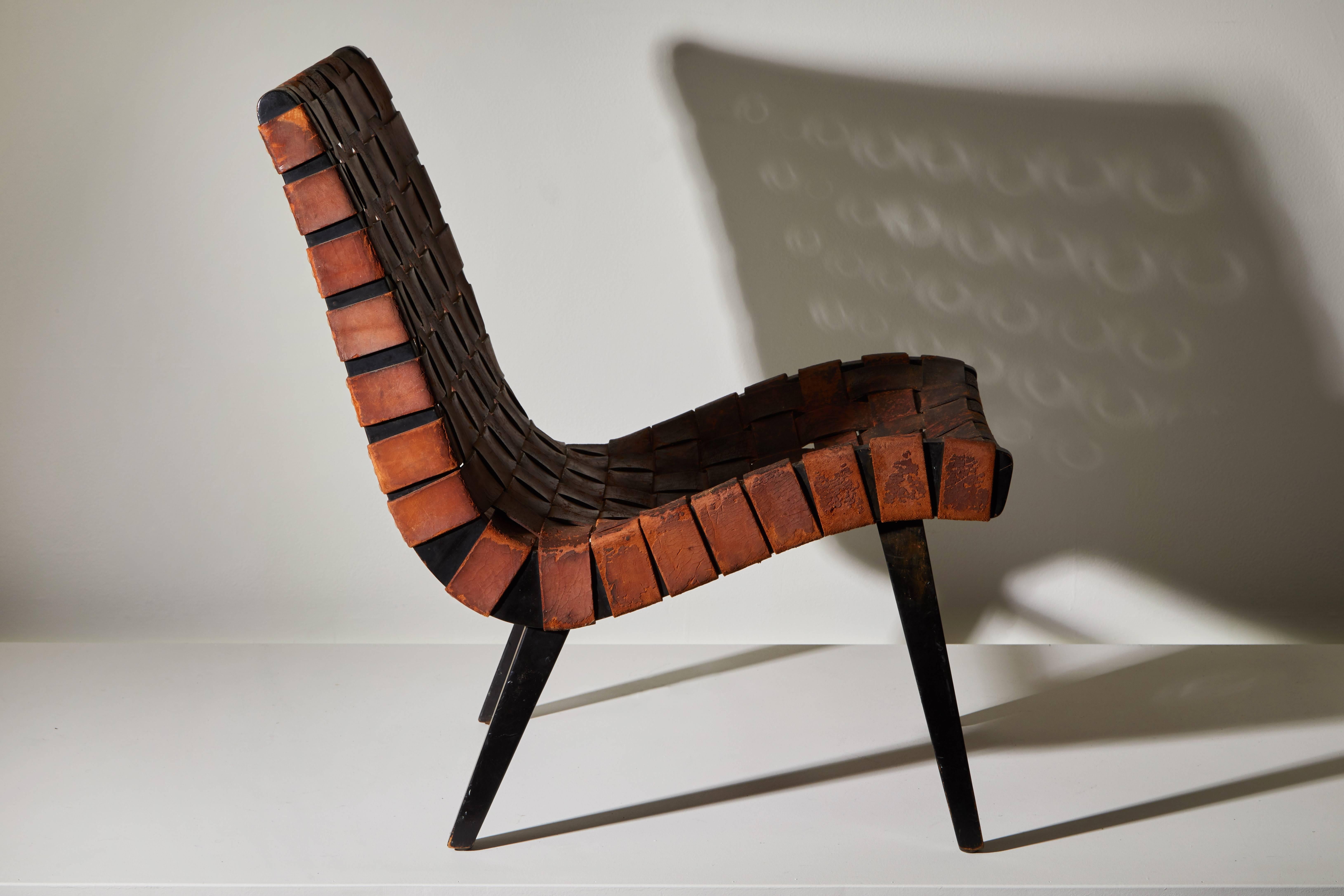 leather woven chair