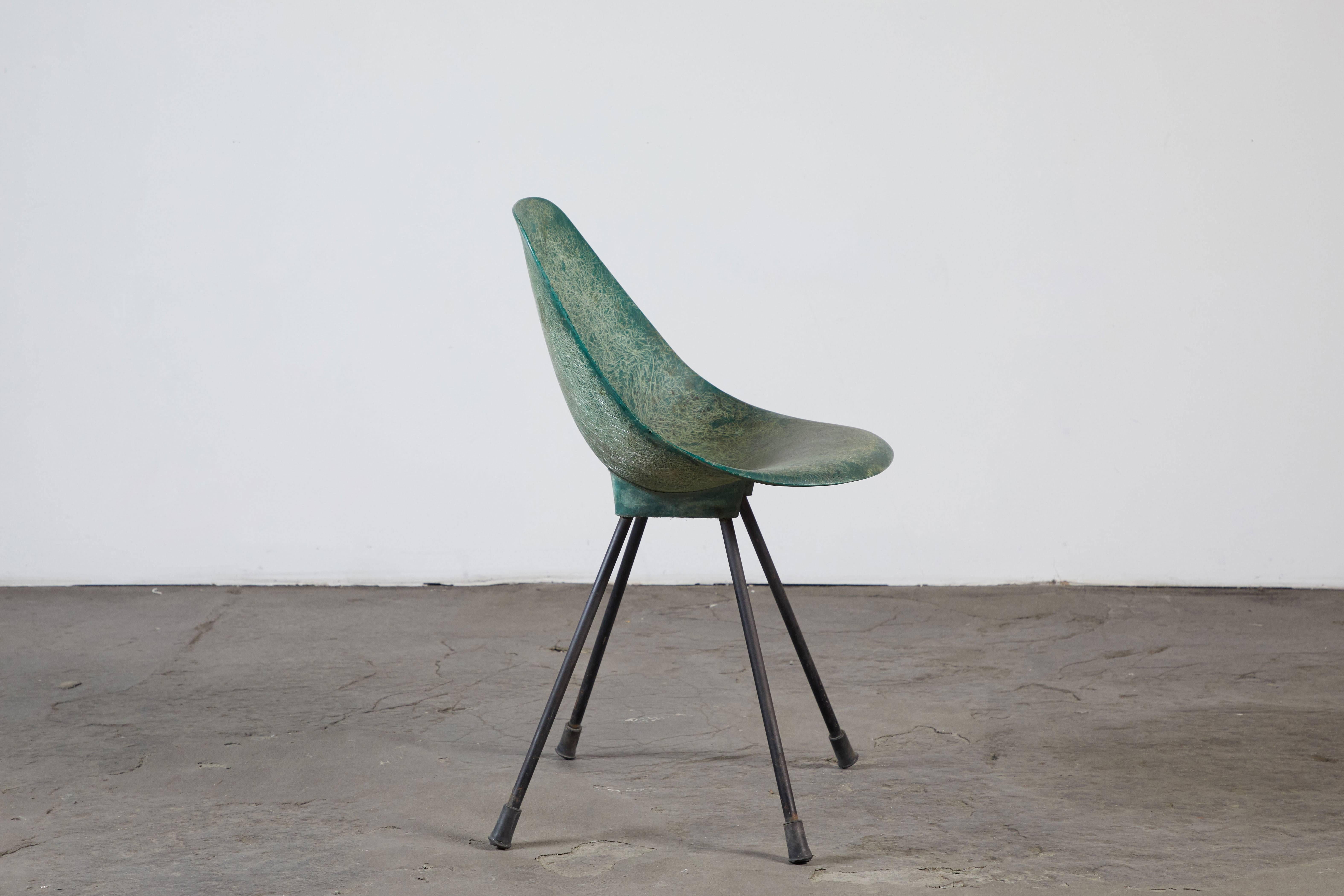 Fiberglass chair by Jean-René Picard. Made in France, circa 1950s.
