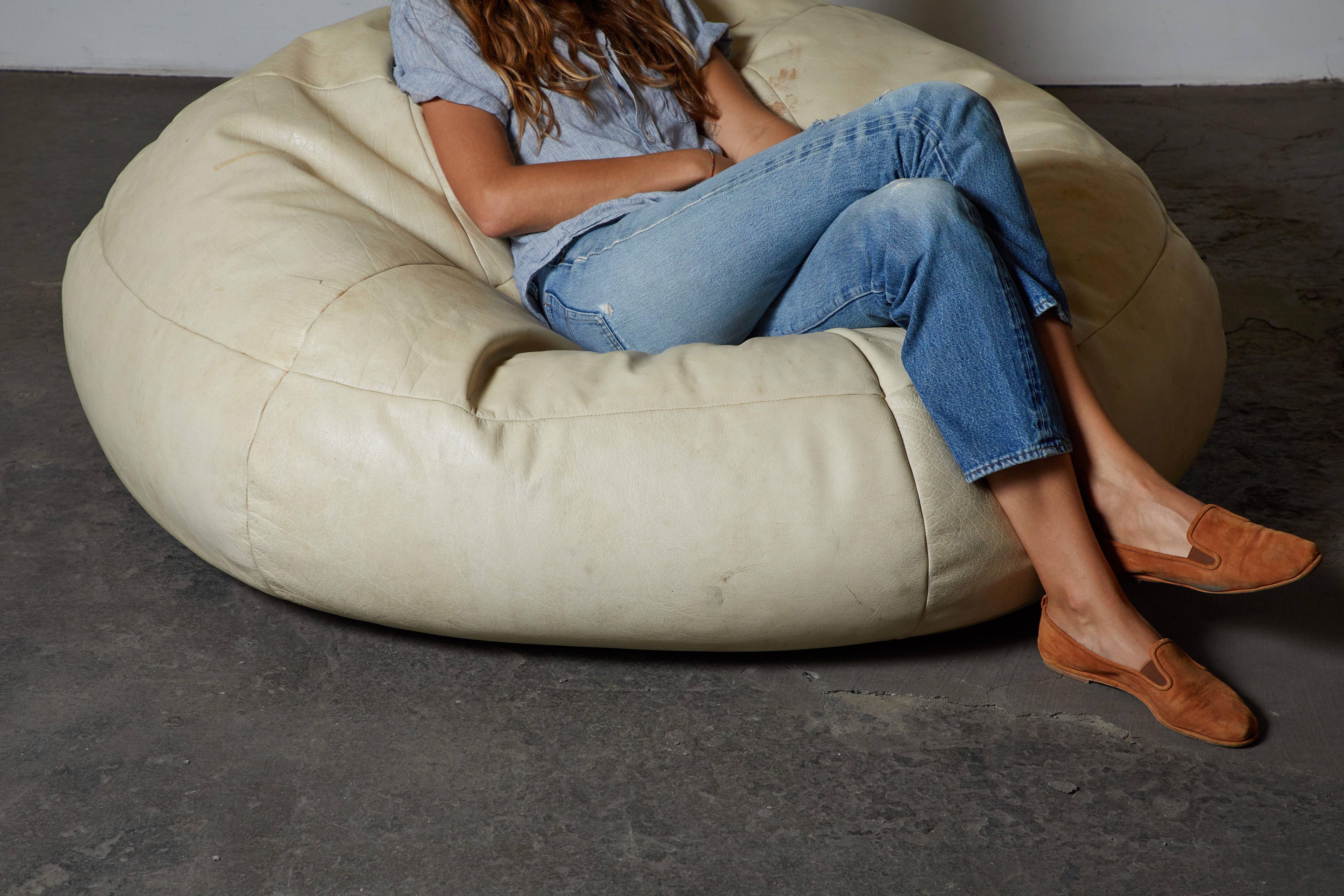 Oversize Leather Beanbag  1