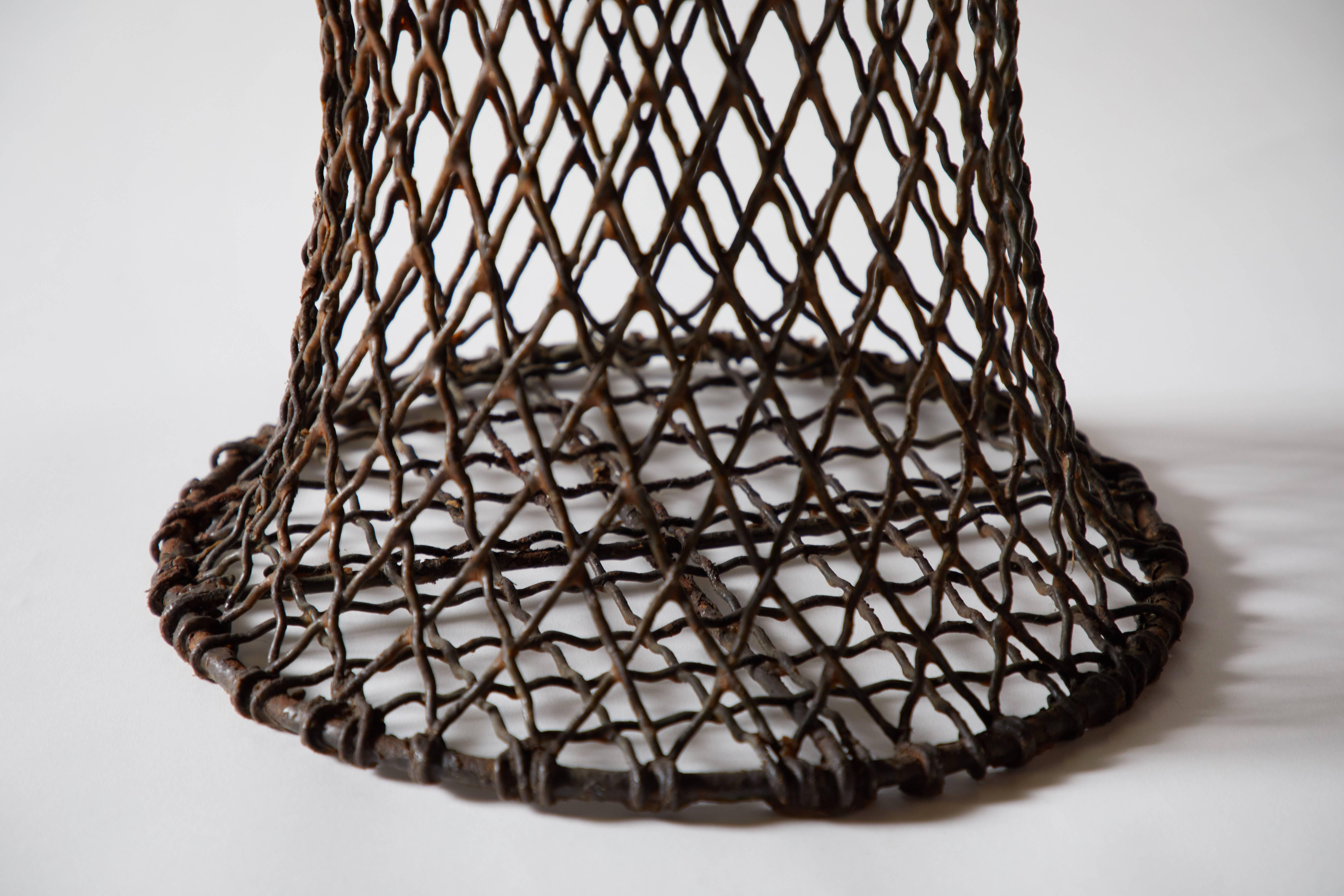 Early 20th Century Sculptural Iron Waste Basket