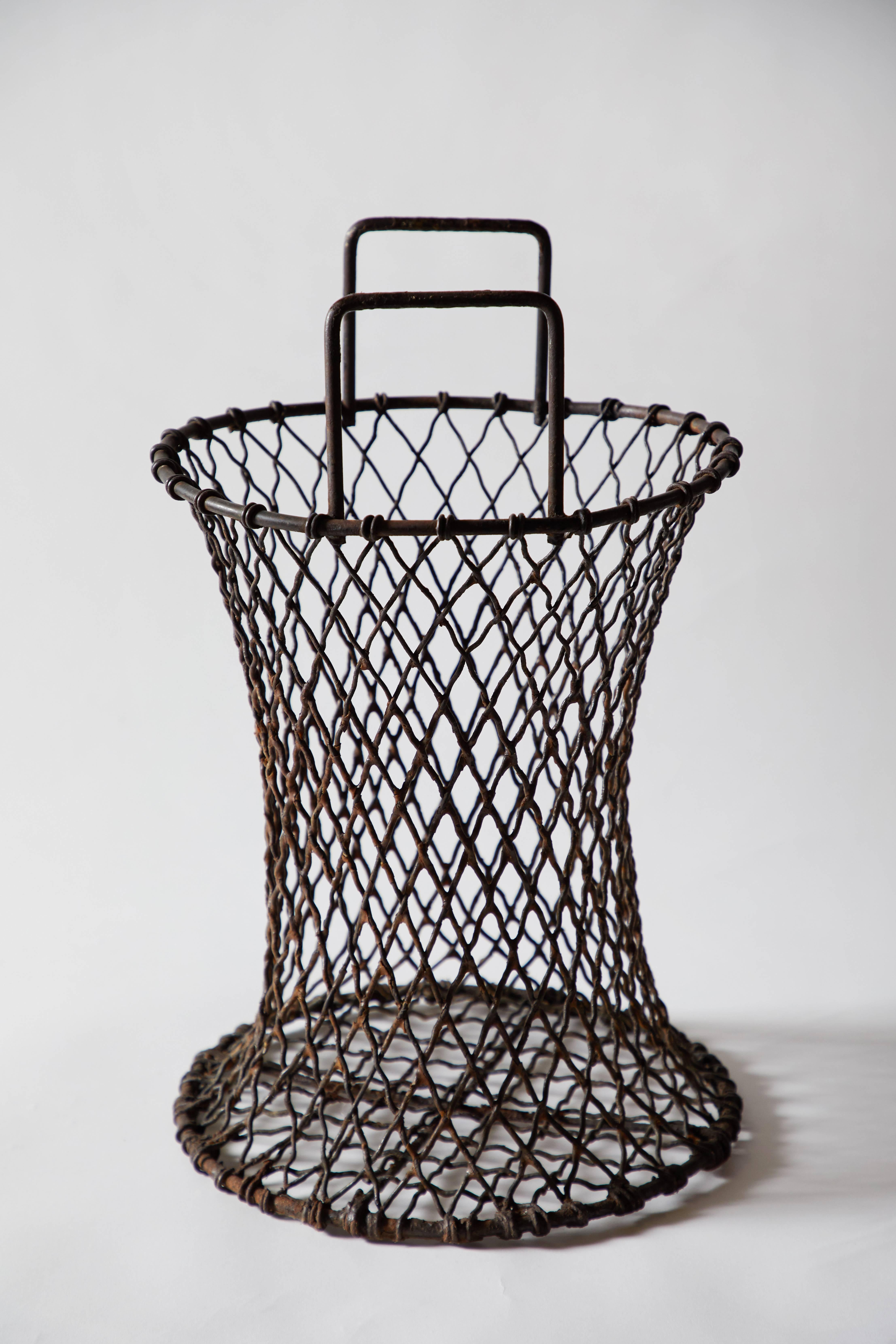 American Sculptural Iron Waste Basket