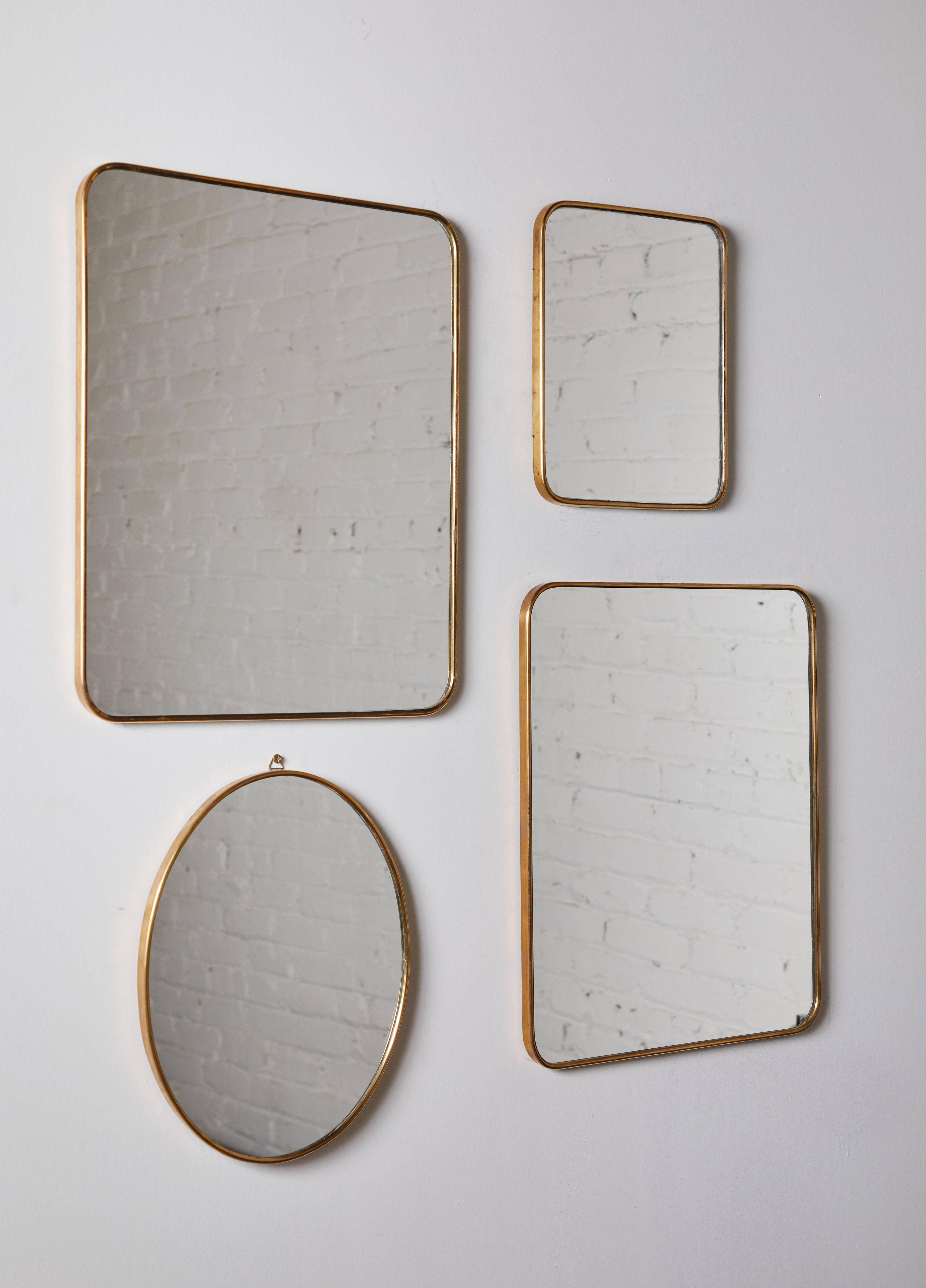 Italian Brass Mirrors  In Excellent Condition For Sale In Los Angeles, CA