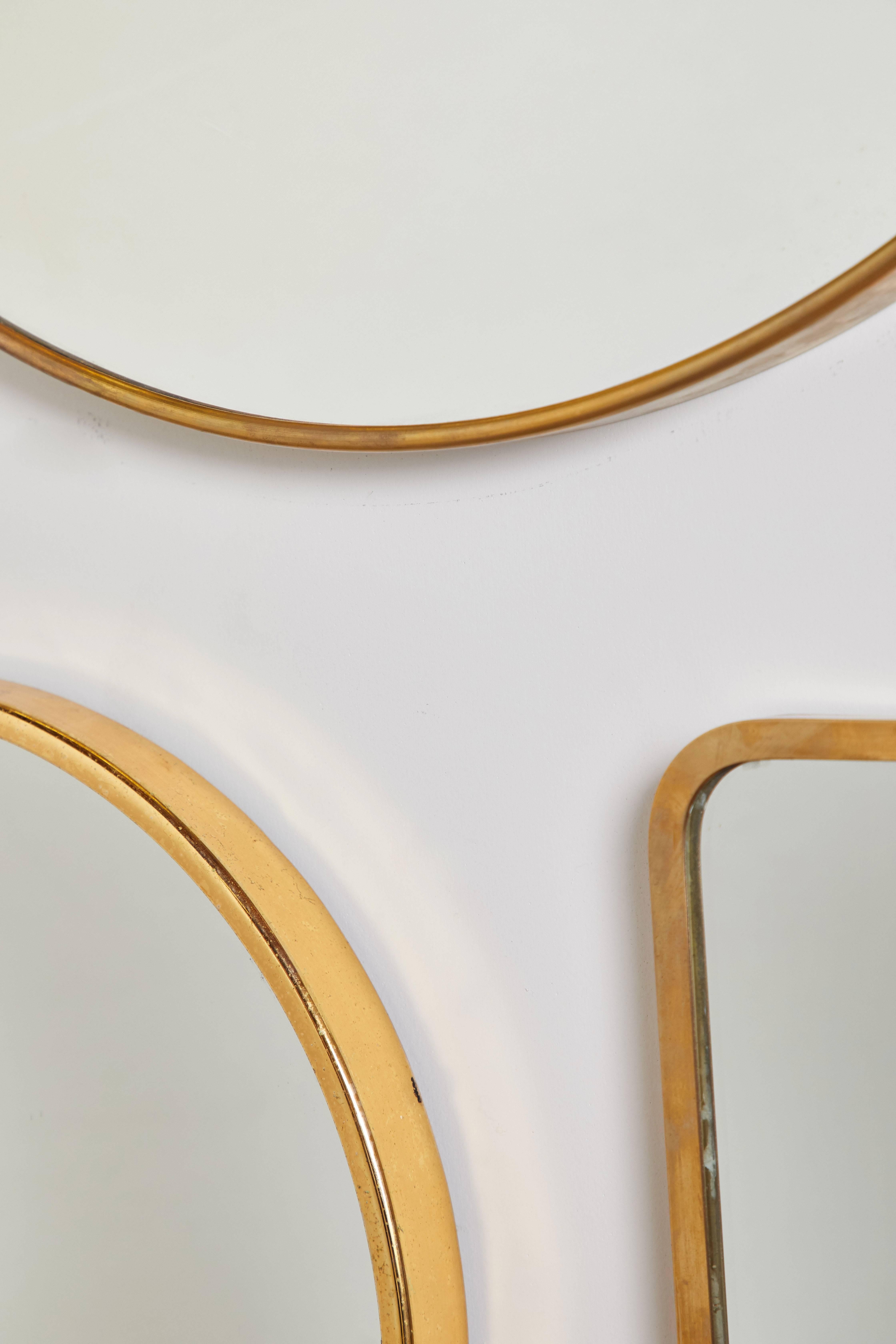Italian Brass Mirror In Excellent Condition In Los Angeles, CA