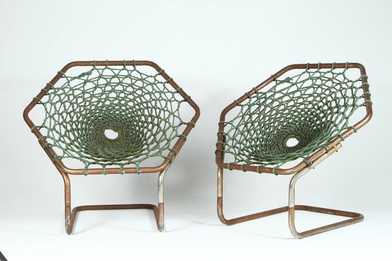 Pair of Hexagonal  Chairs at 1stdibs