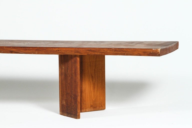 Organic Live Edge Bench Coffee Table In Good Condition In Los Angeles, CA
