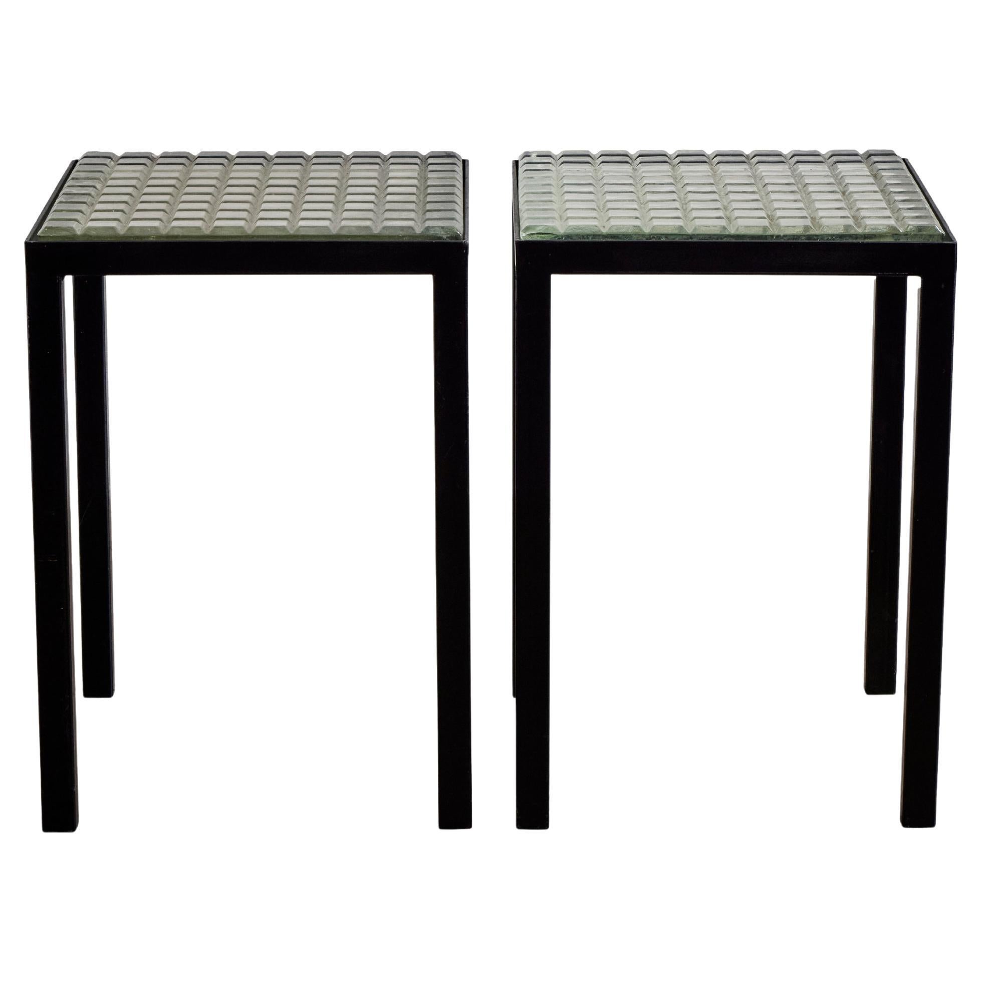 Saint Gobain Glass Side Tables For Sale