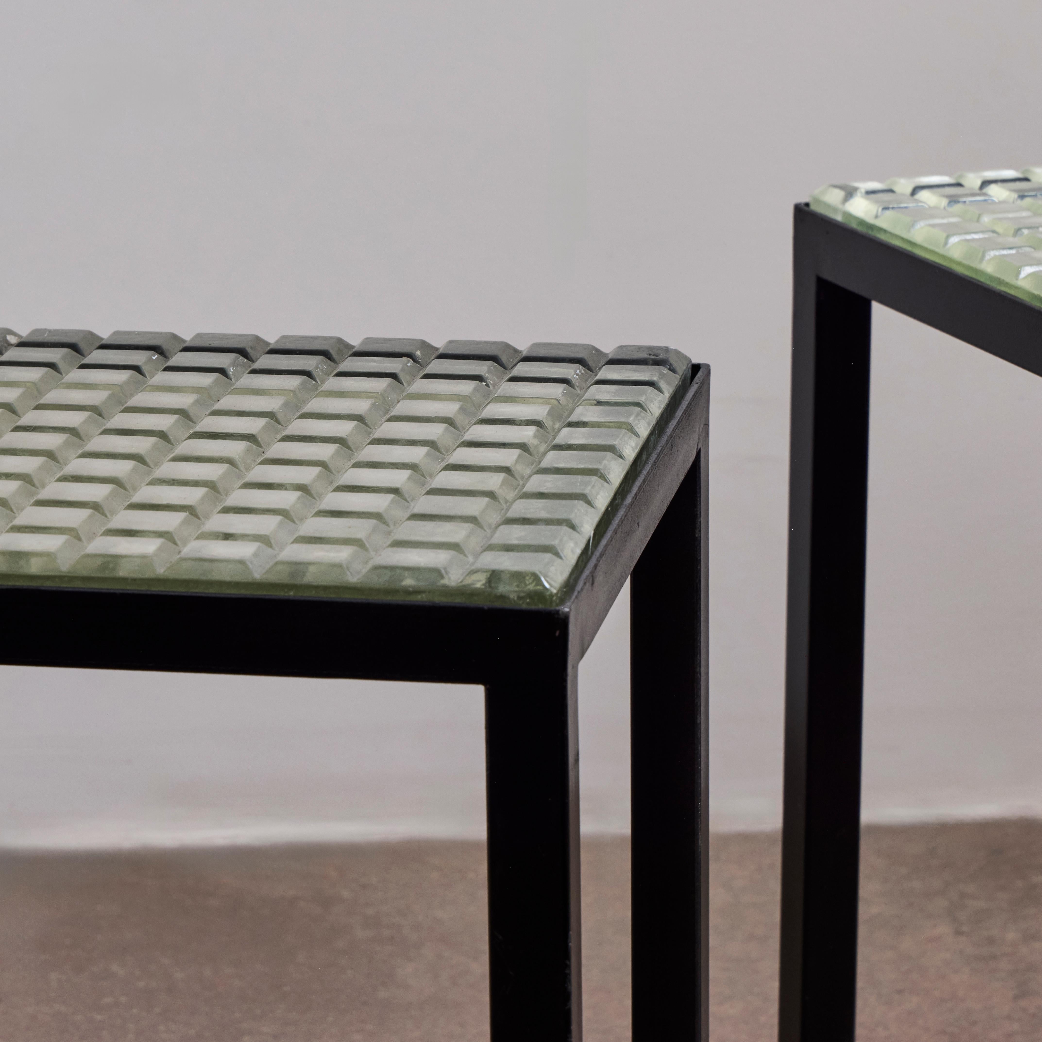 Saint Gobain Glass Side Tables For Sale 8
