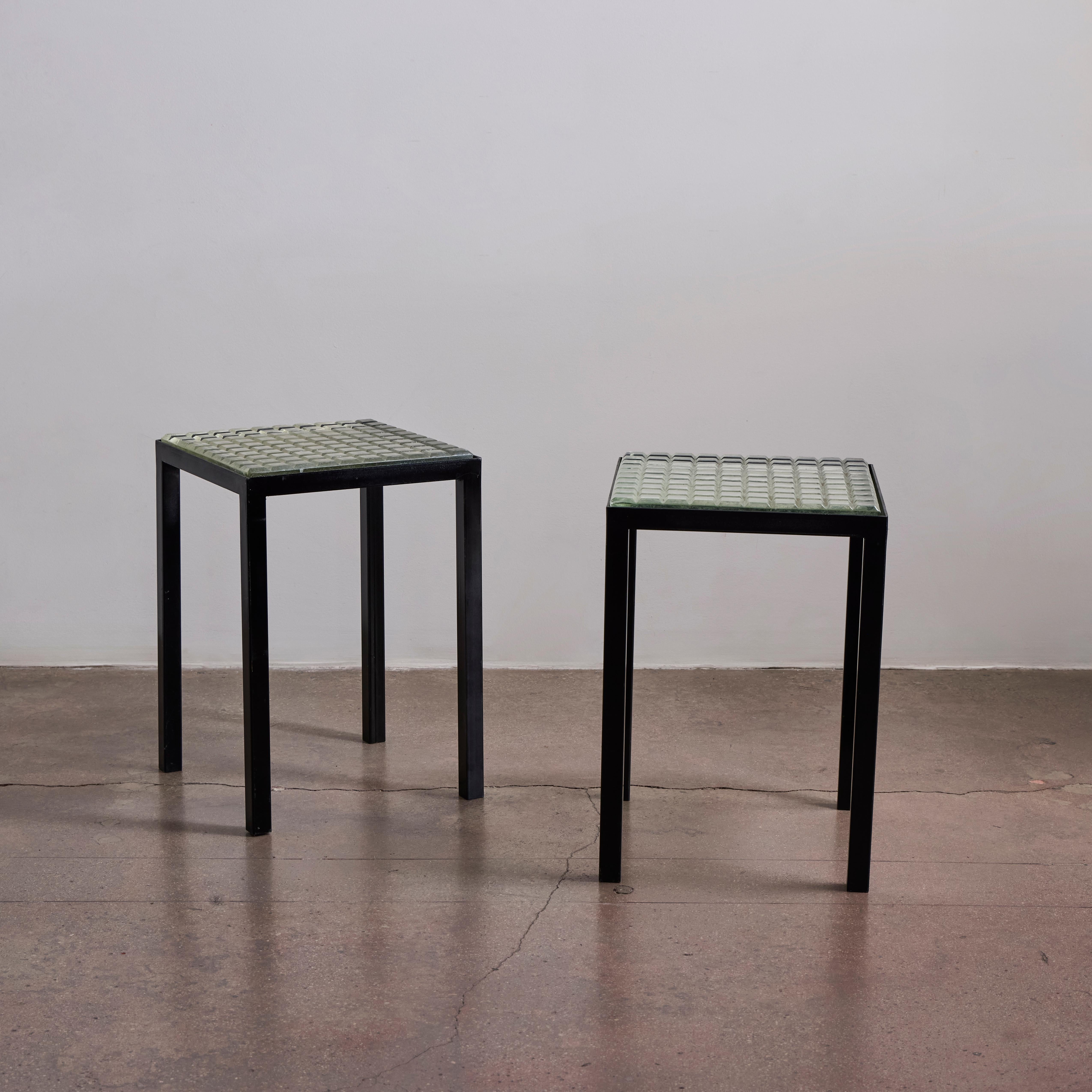 Mid-20th Century Saint Gobain Glass Side Tables For Sale