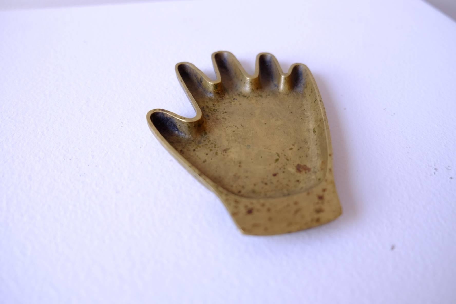 Austrian Hand Shaped Brass Tray by Hagenauer Werkstätte