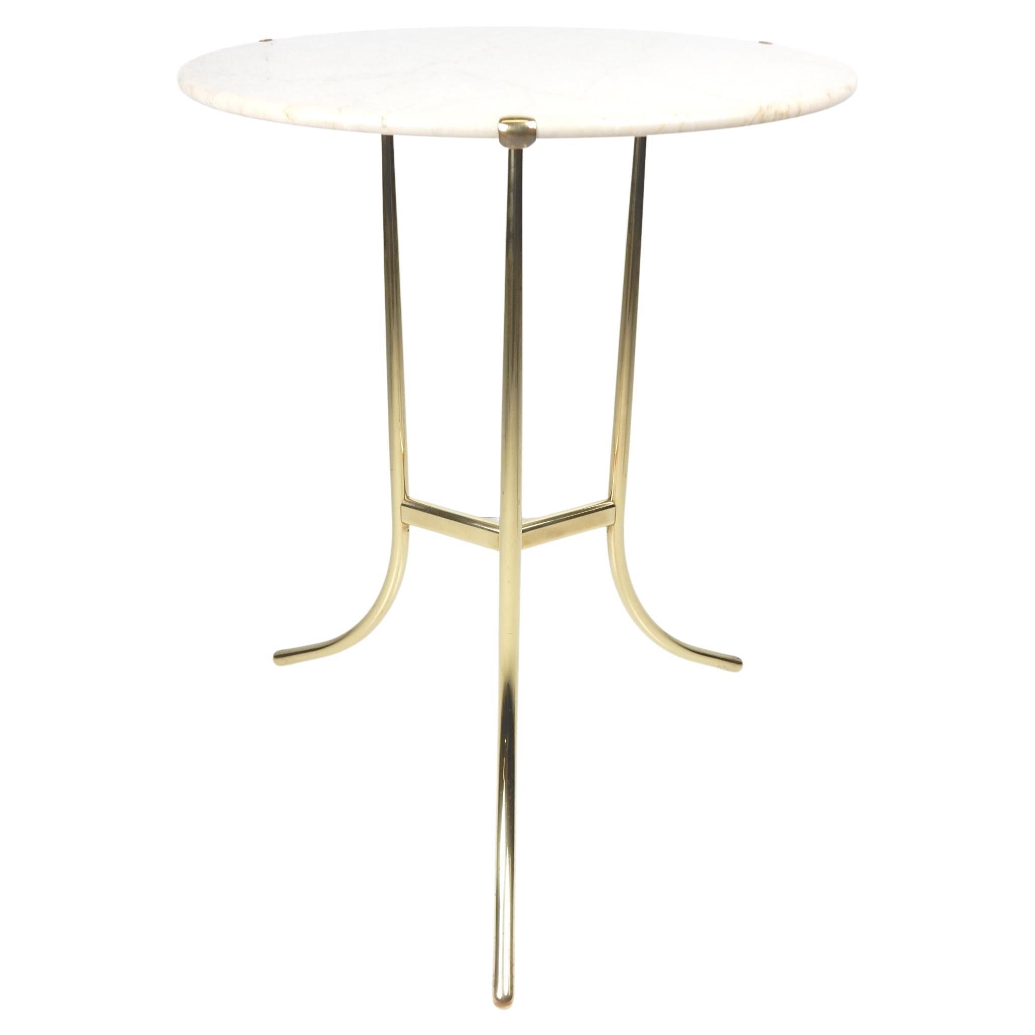 Cedric Hartman designed table of polished bronze that adroitly embraces the circular marble top.
An elegant heirloom quality Guéridon.
Signed and numbered on bottom of top brace.