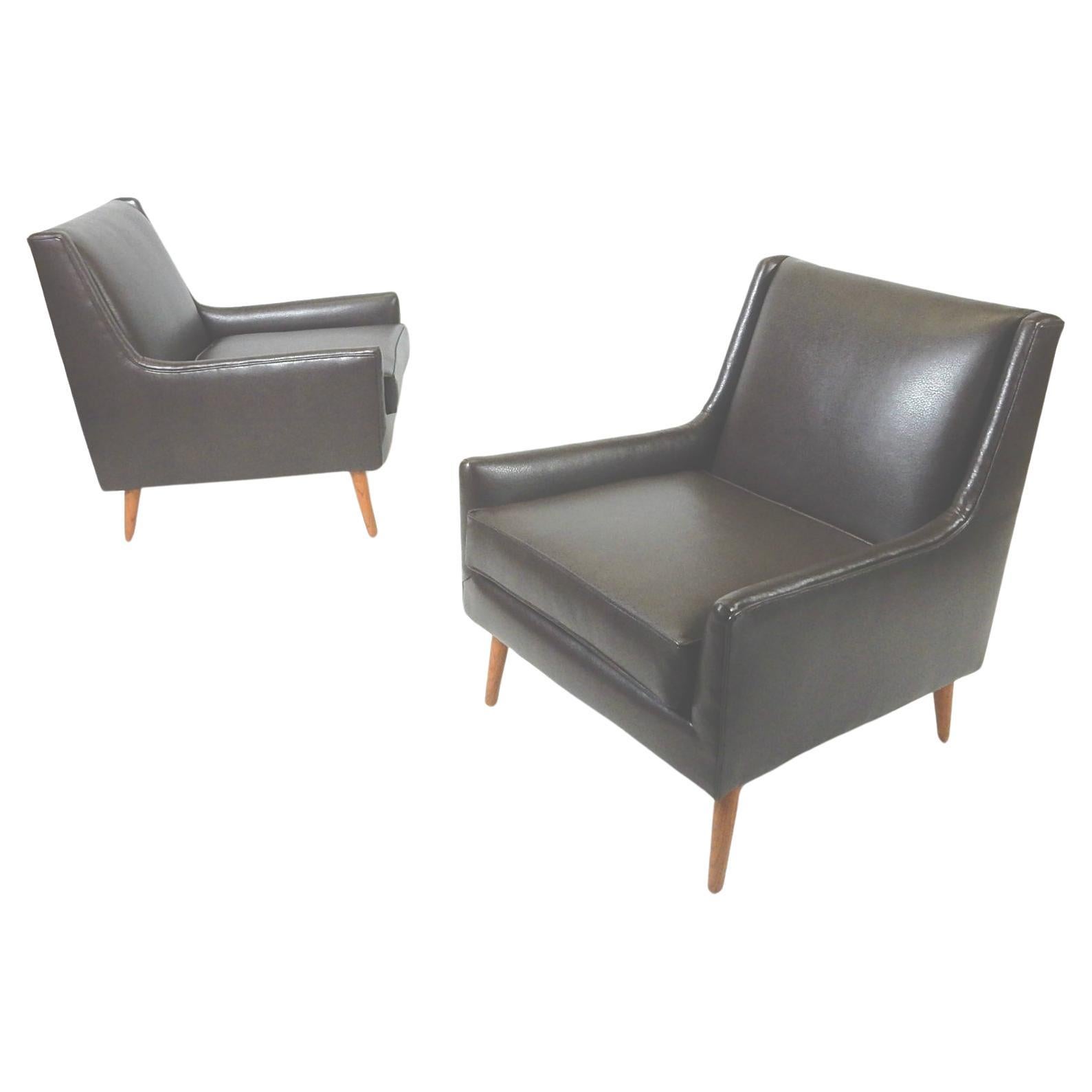 Mid-20th Century 1950s Mid-Century Modern Lounge Chair Pair For Sale