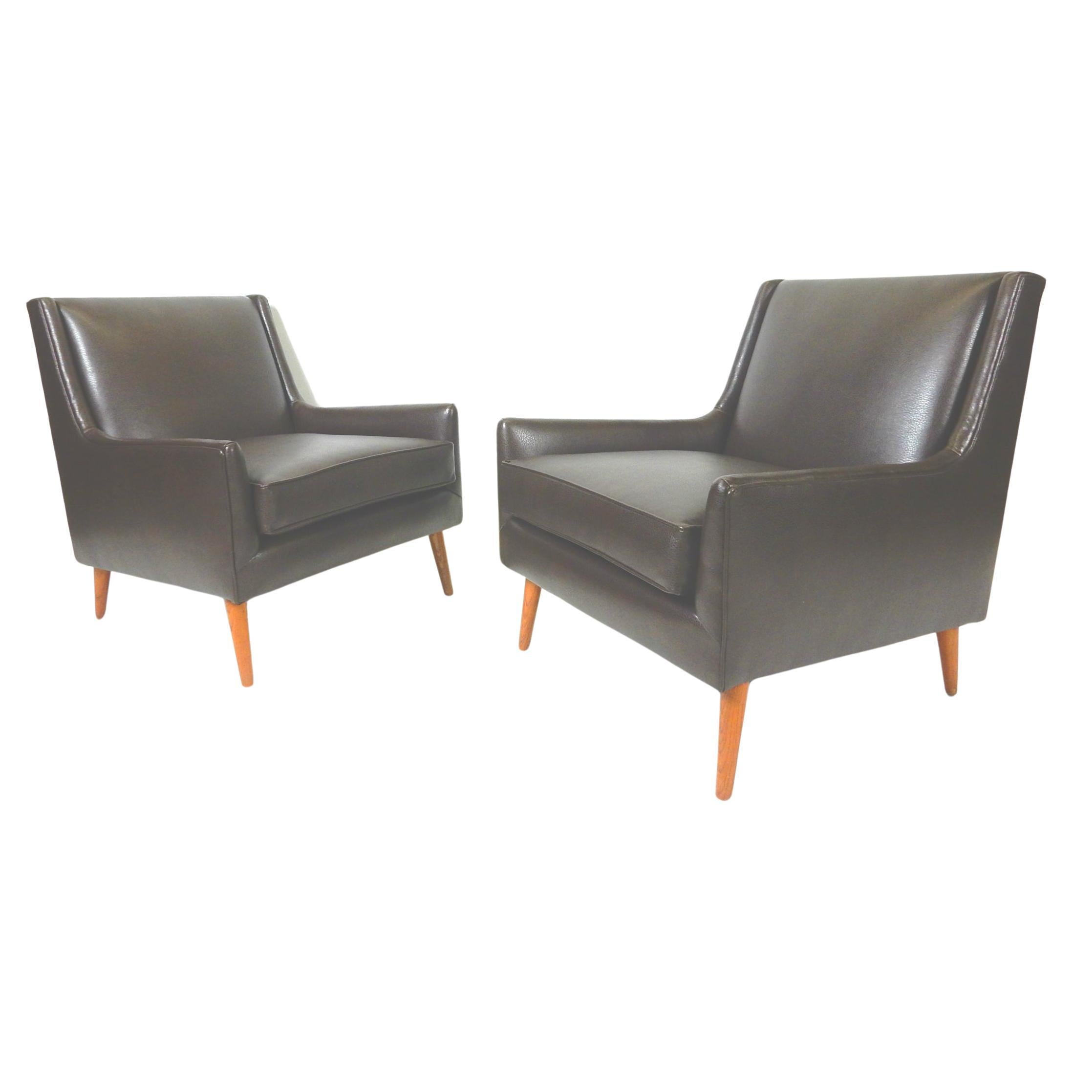 1950s Mid-Century Modern Lounge Chair Pair For Sale 2