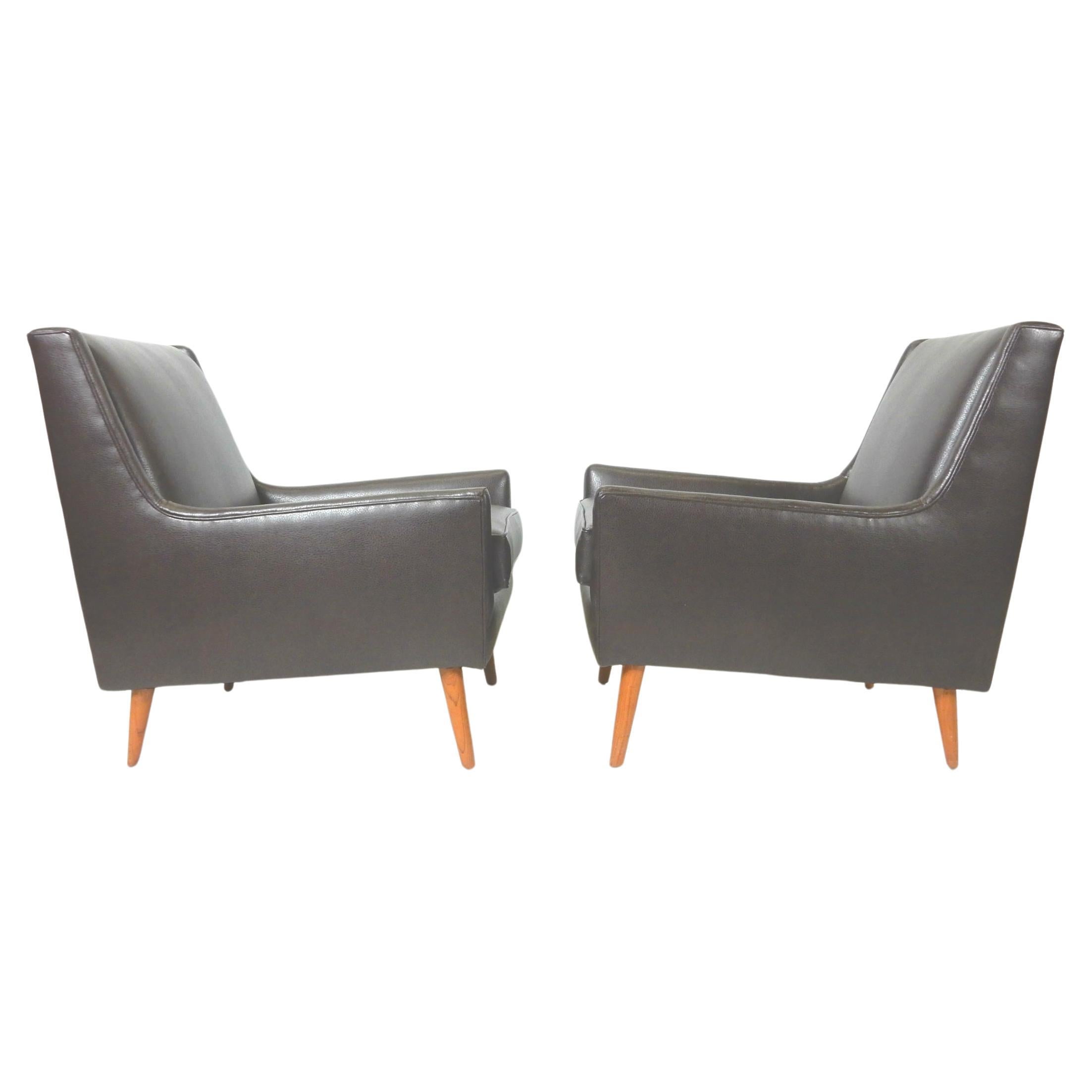 1950s Mid-Century Modern Lounge Chair Pair In Good Condition For Sale In Las Vegas, NV