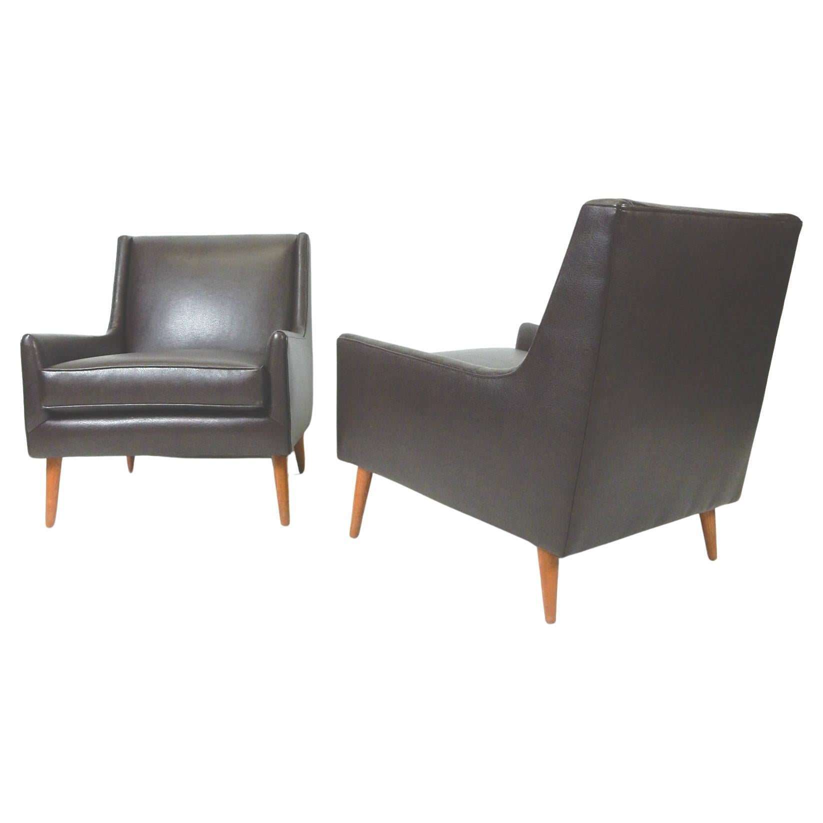 1950s Mid-Century Modern Lounge Chair Pair For Sale