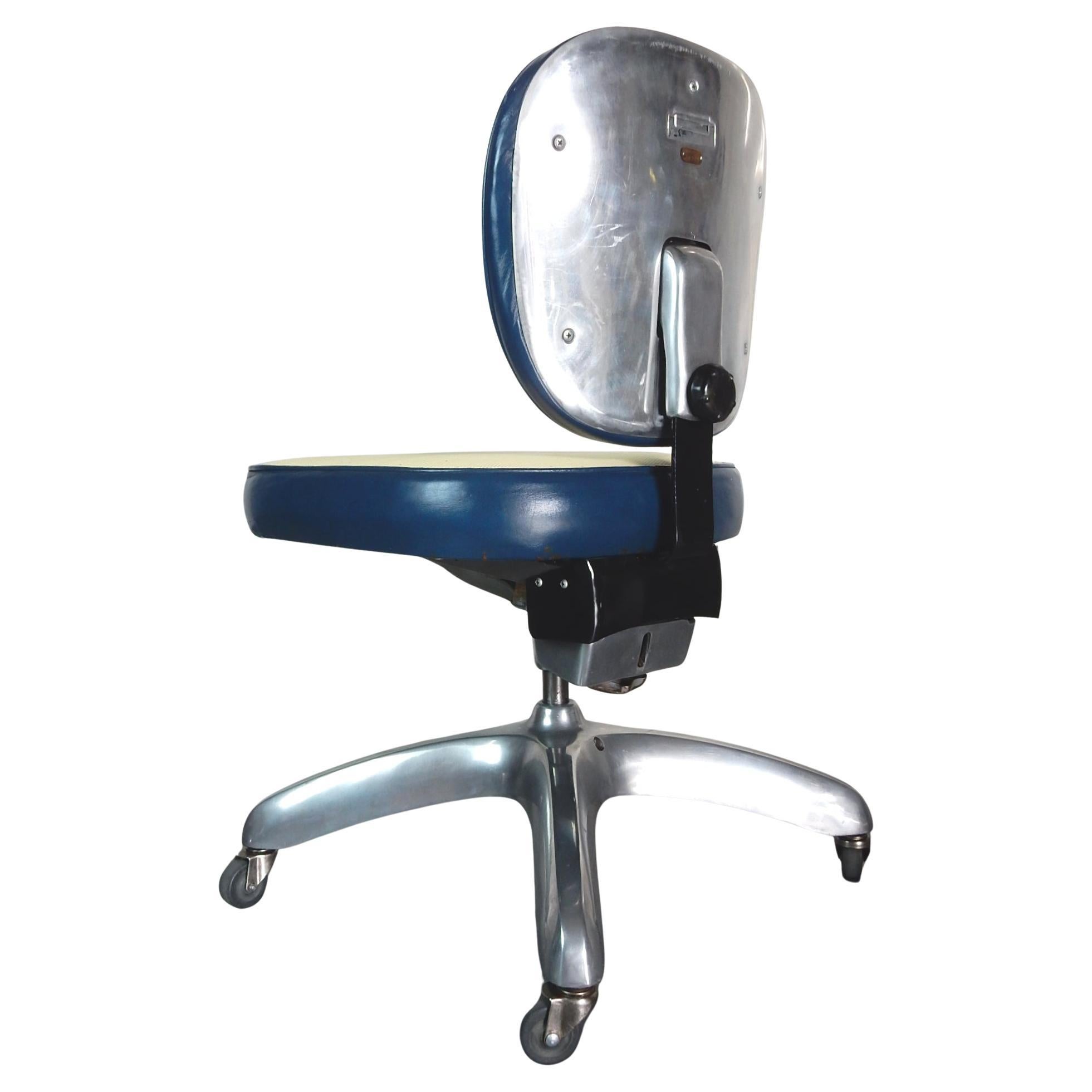1930s Machine Age Polished Aluminum, Air Flow, Propeller Chair by Cramer For Sale