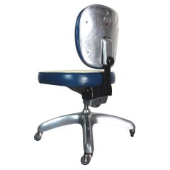 1930s Machine Age Polished Aluminum, Air Flow, Propeller Chair by Cramer