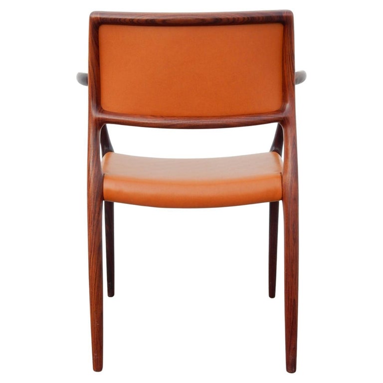 Mid-Century Modern Mid Century Danish Modern Niels Otto Møller Sculpted Rosewood Dining Chairs For Sale