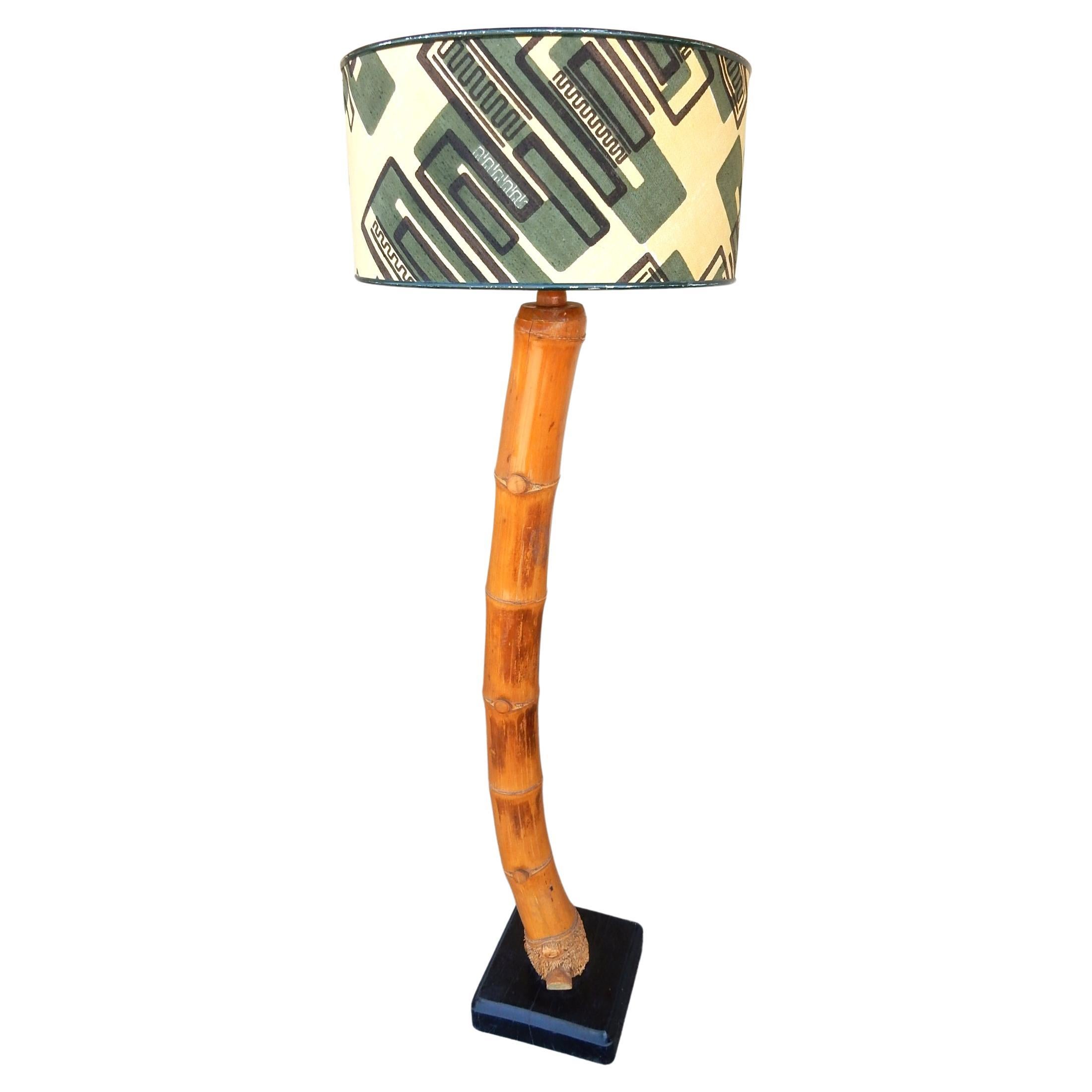 Gambo in vero bambù creato artigianalmente nelle Indie Occidentali del 1950 e montato su una base in legno ebanizzato.
Un maestoso fusto di bambù spesso 5 pollici con diversi nodi e radici spesse alla base.
Completamente originale, ad eccezione di