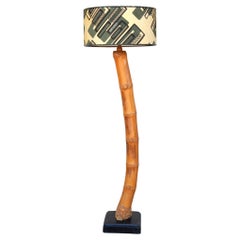 1950's West Indies Bamboo Trunk Floor Lamp