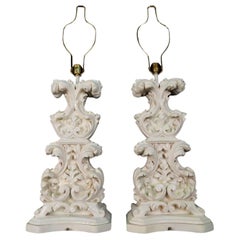 1950s Dorothy Draper Baroque Plaster Table Lamps