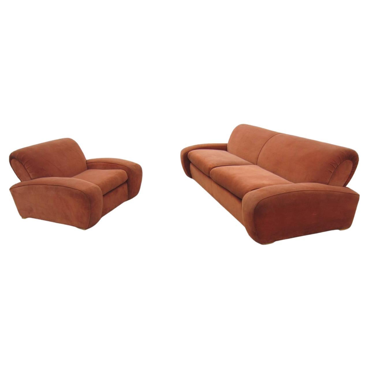 Art Deco Paul Frankl Lounge Chair and Sofa Set