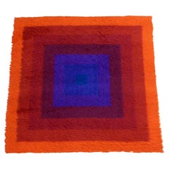 Alfombra de lana Rya Mira-Romantica, diseño de Verner Panton, años 70