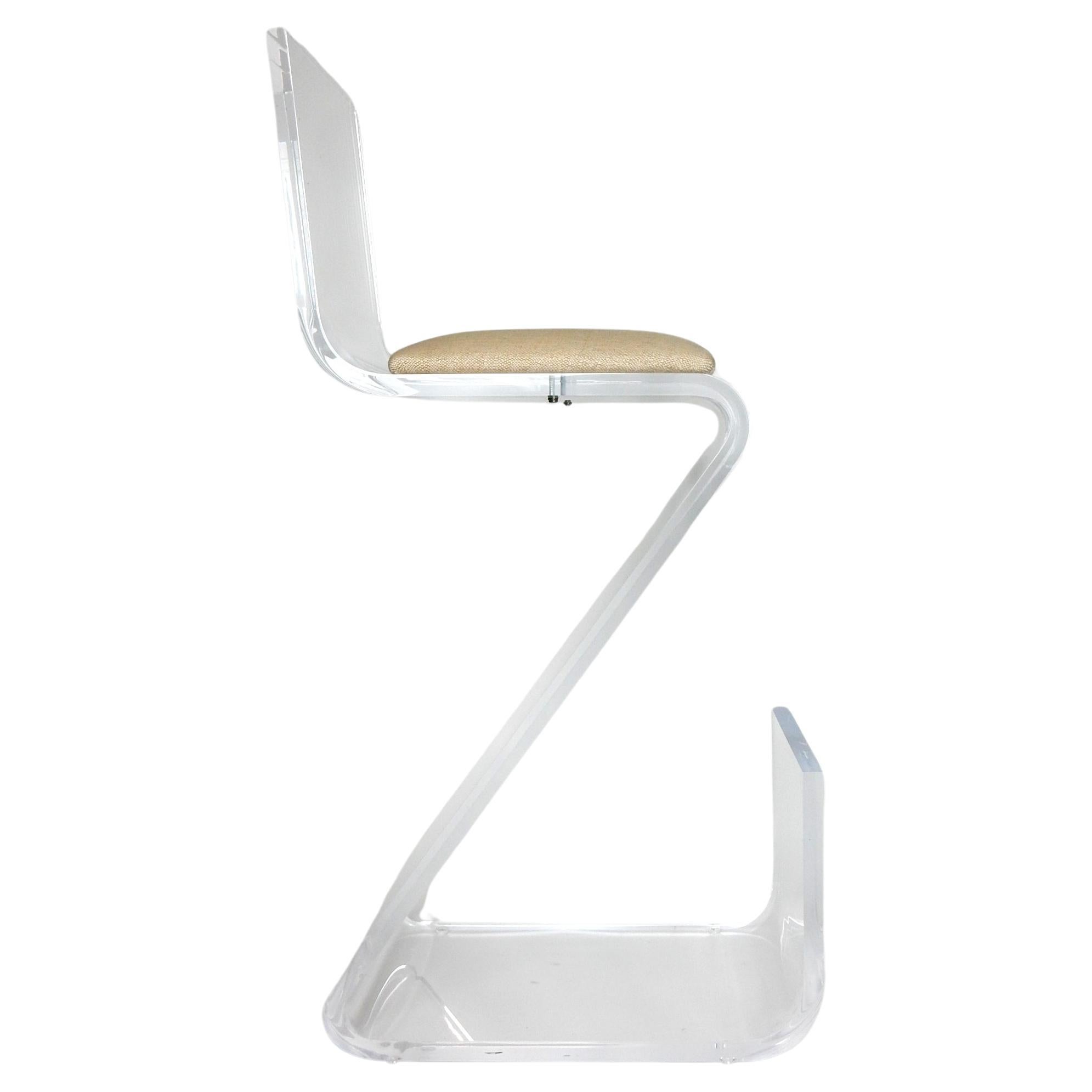 Signed Artist Shlomi Haziza Lucite Sculpture Z Barstools, 8 Available For Sale